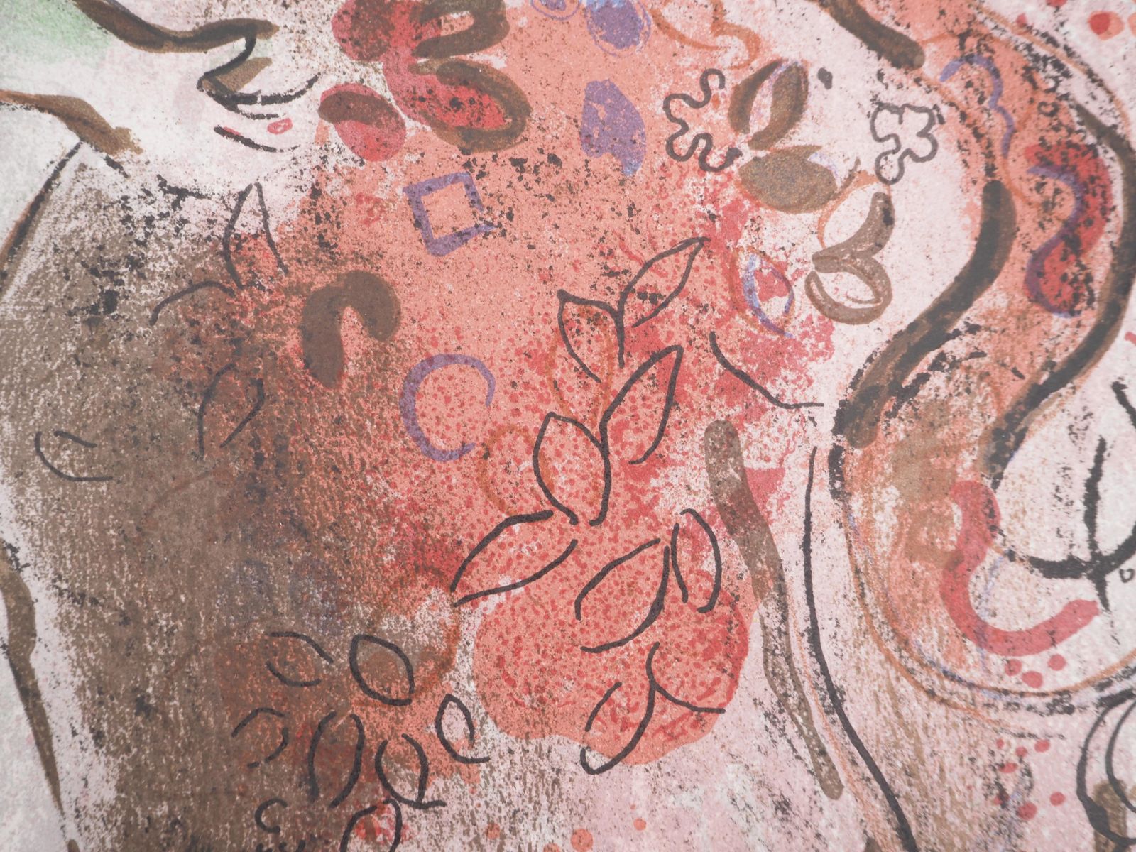 Marc Chagallthe Bible: Adam And Eve The Forbidden Fruit   Original Lithograph (Mourlot #235)1960 photo Art