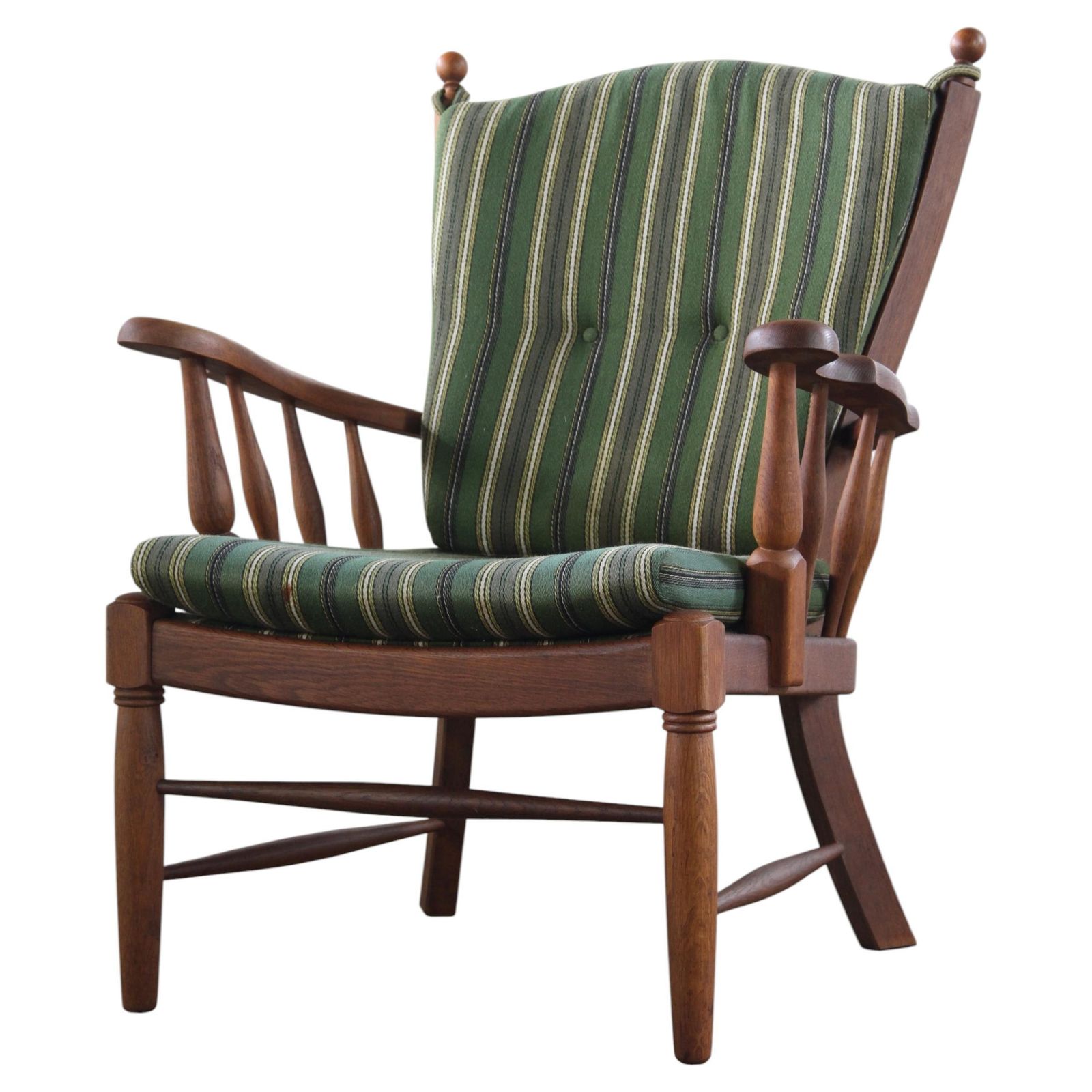 Vintage Danish Mid Century Oak Armchair, Attributed To Henning Kjærnulf 1960s