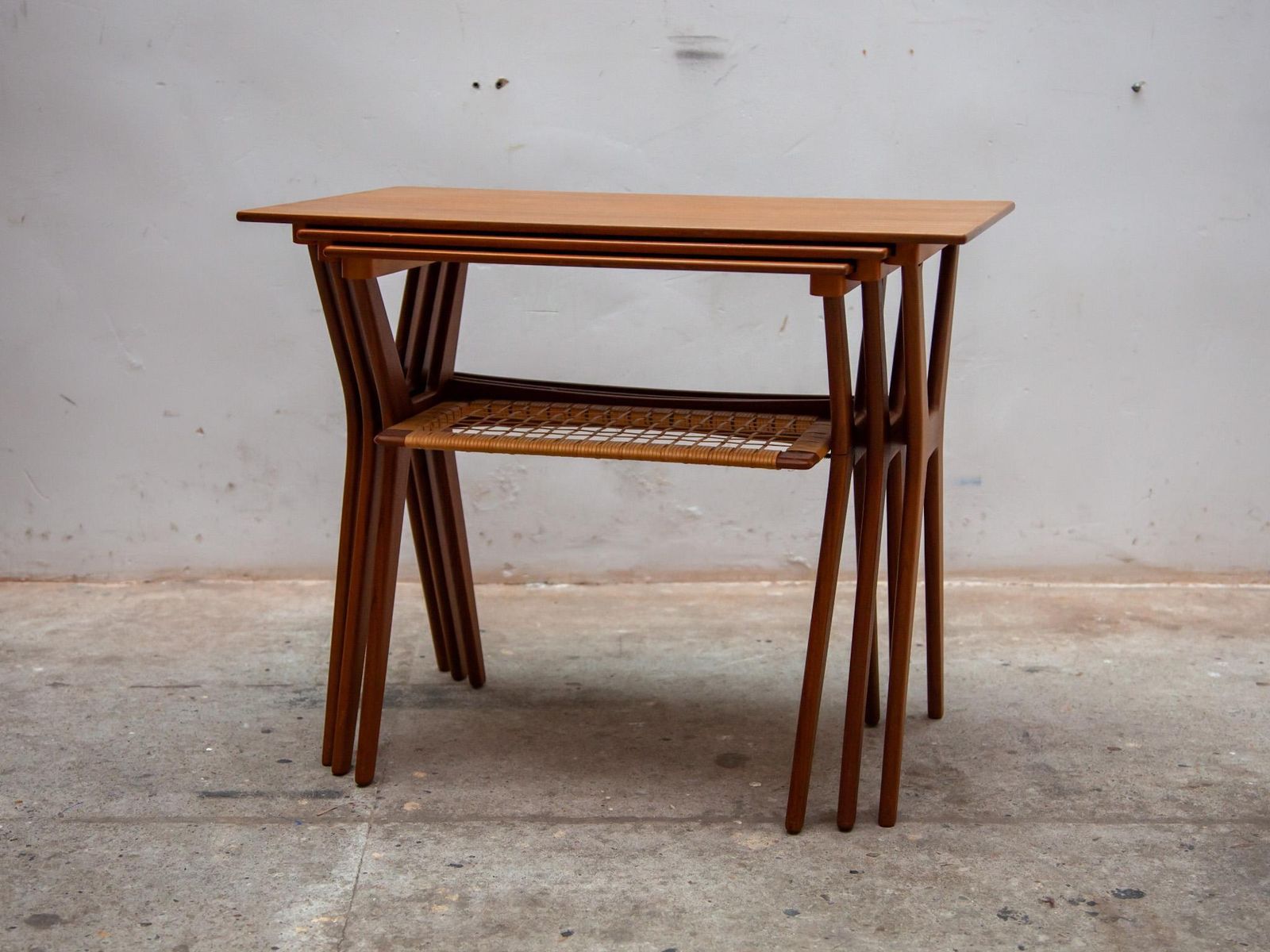 Set Of Three Nesting Tables Designed By Johannes Andersen For Silkeborg, 1960s photo Furniture