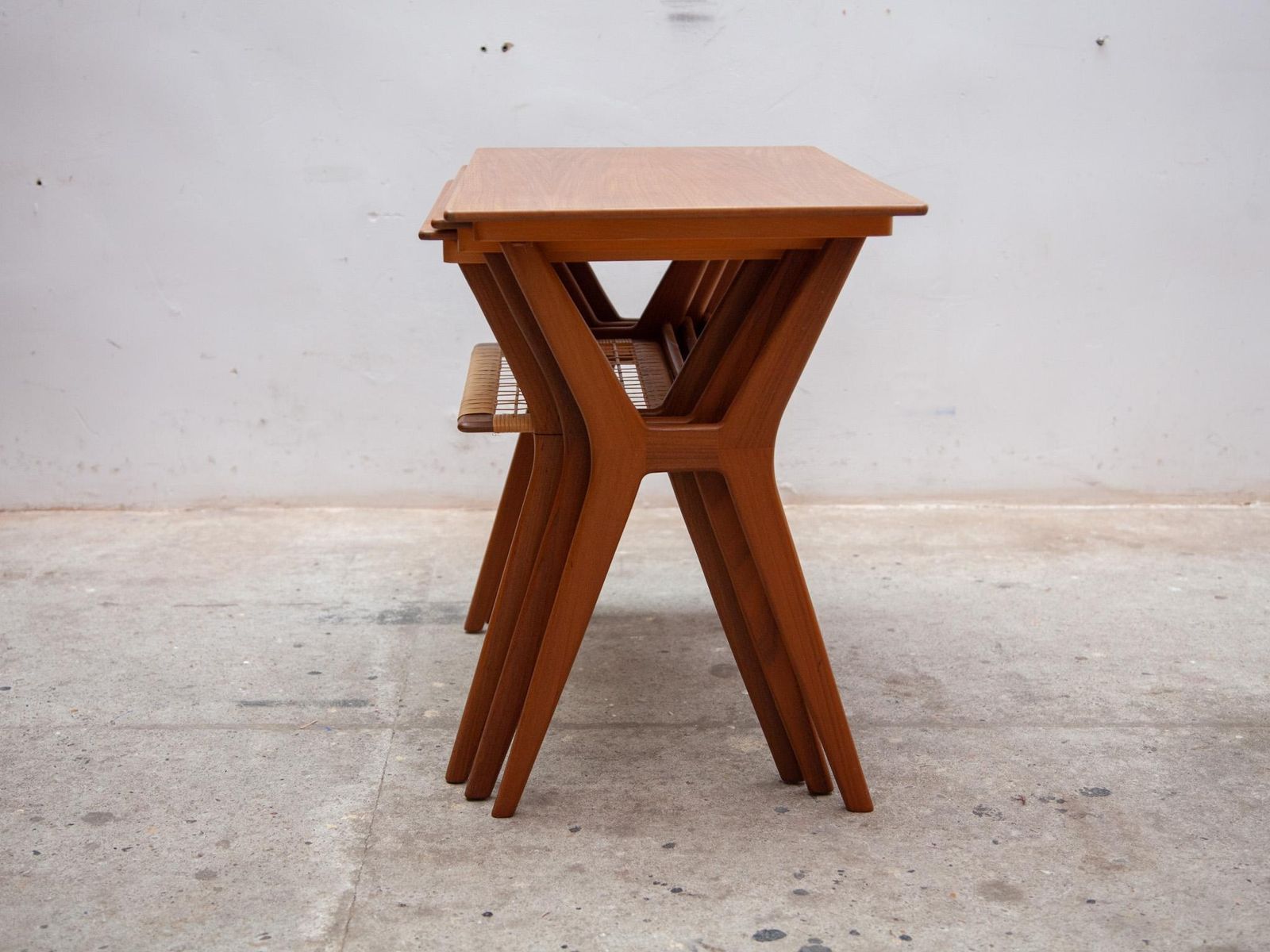 Set Of Three Nesting Tables Designed By Johannes Andersen For Silkeborg, 1960s photo buy