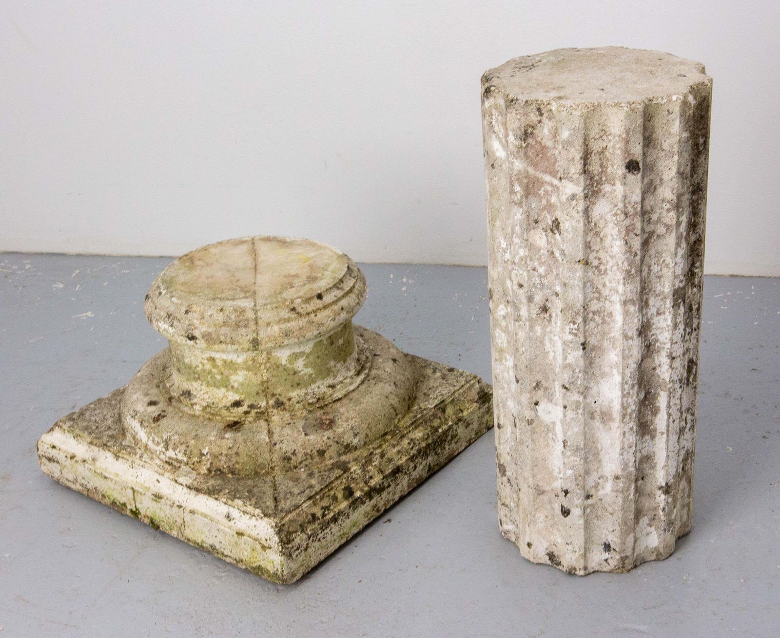 Pair Of Garden Cement Column French, Mid 20th Century photo Garden Decor