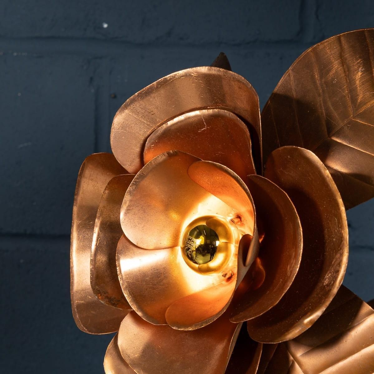 photo vinterior Vintage 20th Century Italian Brass Floral Floor Lamp C.1970
