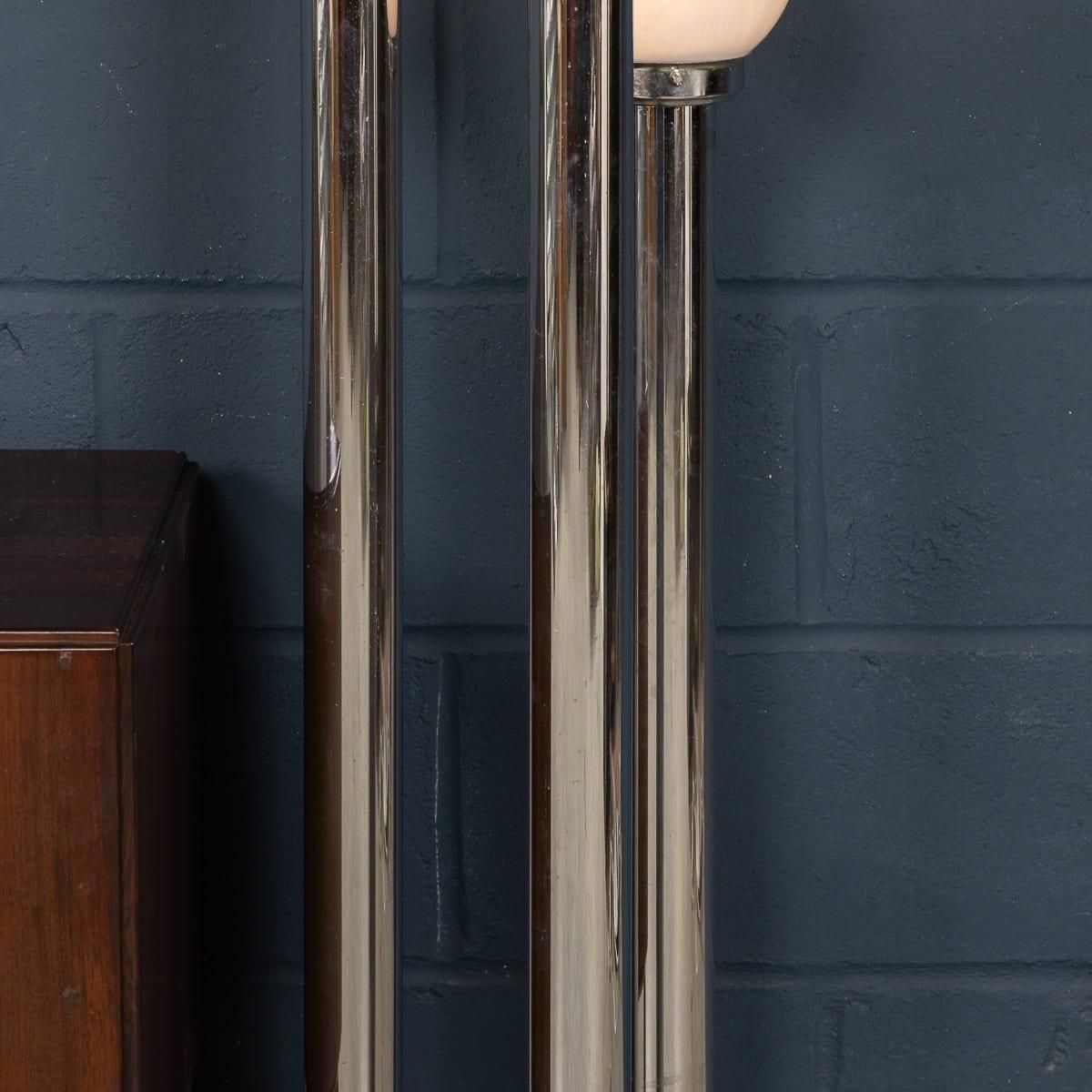 photo for sale Vintage 20th Century Italian Chrome & Glass Floor Lamp By Mazzega C.1970