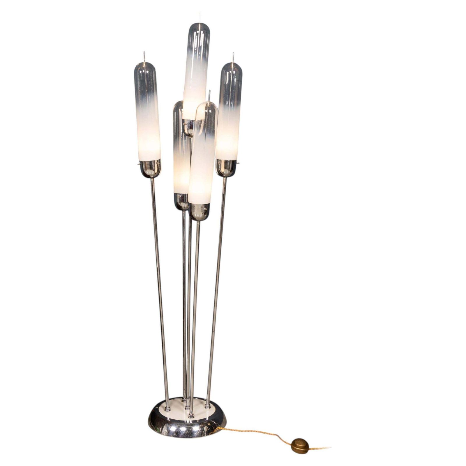 20thc Italian Five Light Murano Glass Lamp By Carlo Nason For Mazzega C.1970