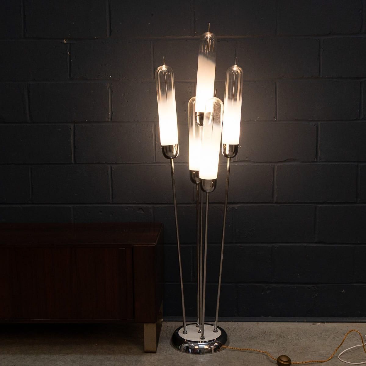 20thc Italian Five Light Murano Glass Lamp By Carlo Nason For Mazzega C.1970 photo for sale