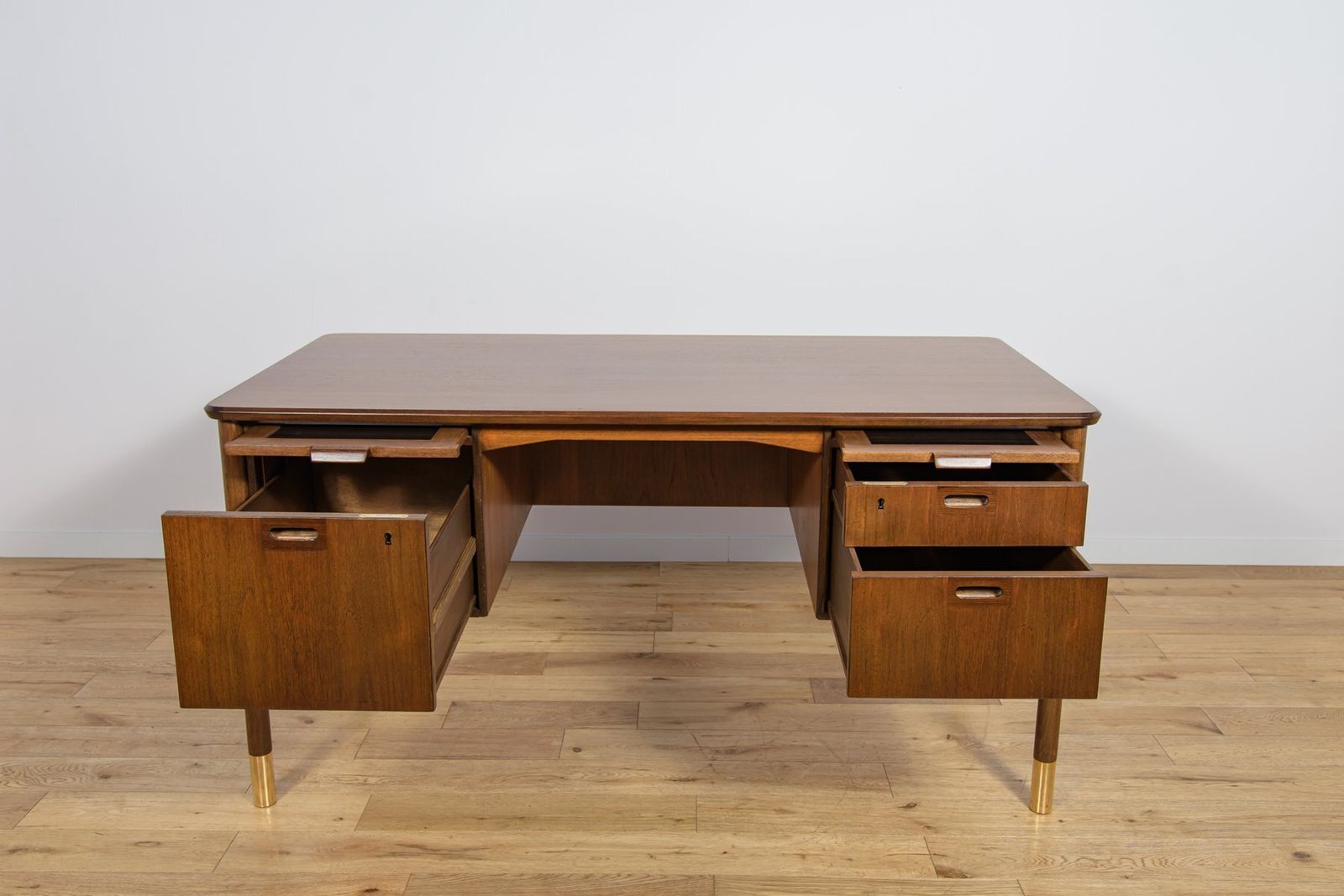 photo for sale Mid Century Teak Desk By Sten Blomberg For Seffle Möbelfabrik, Sweden, 1960s