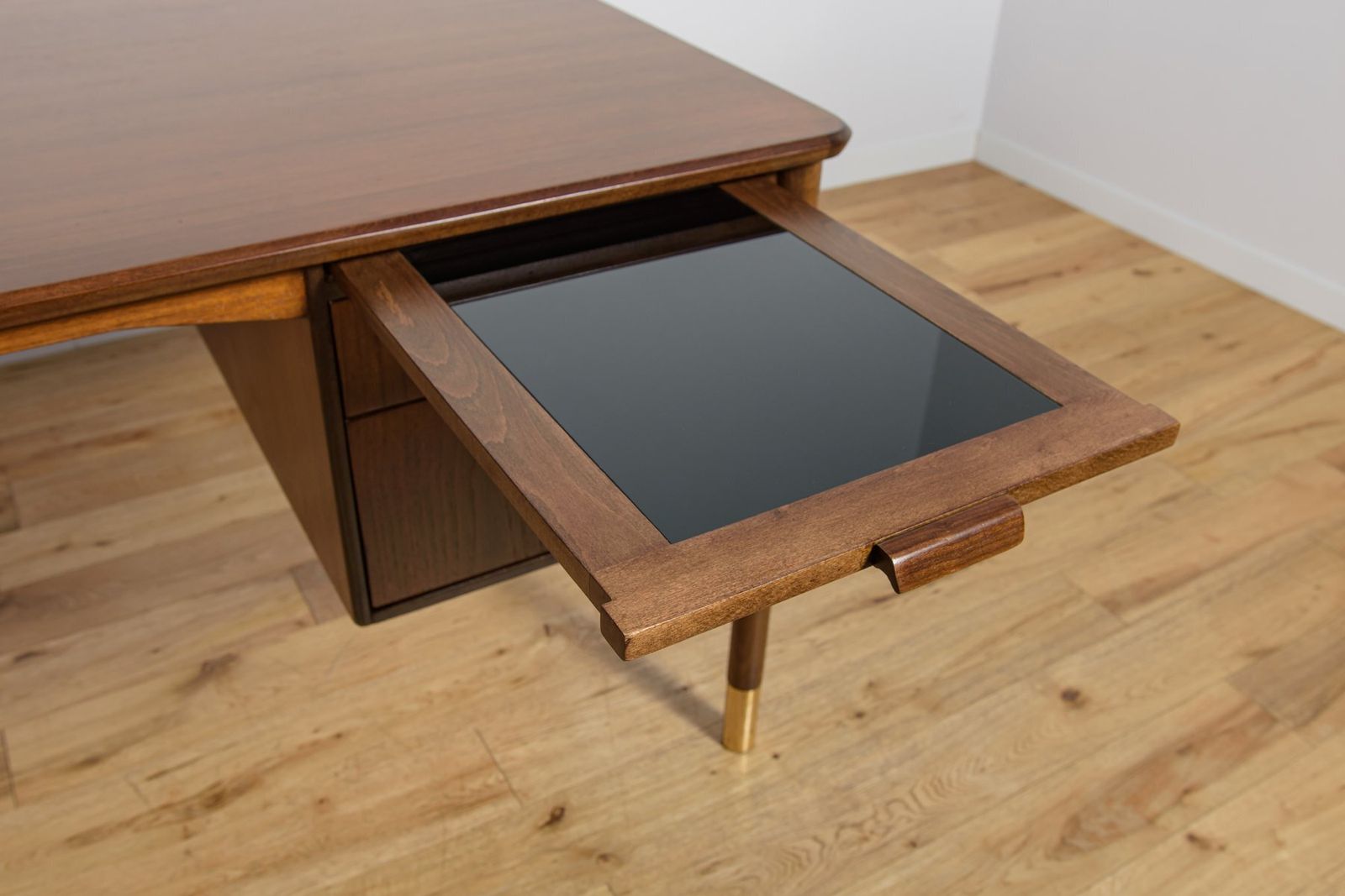 photo vintage Mid Century Teak Desk By Sten Blomberg For Seffle Möbelfabrik, Sweden, 1960s