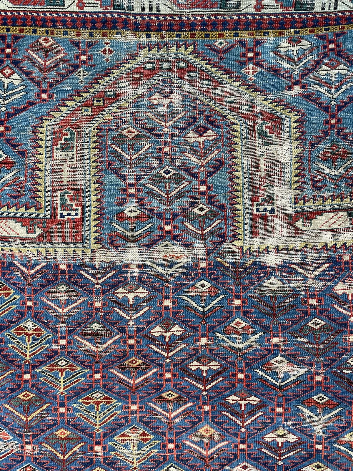 Antique Caucasian Shirvan Marasali Prayer Rug photo for sale
