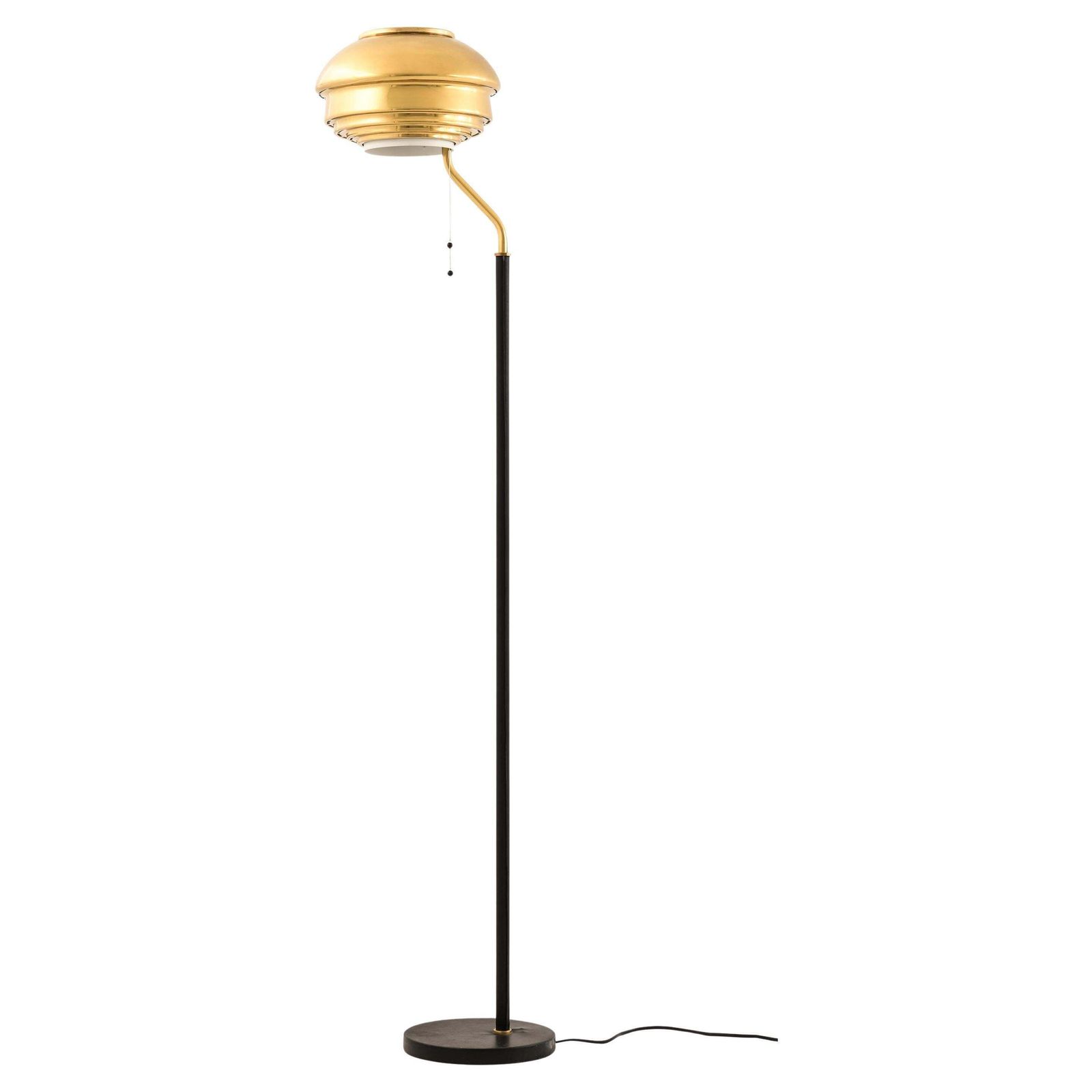 Floor Lamp In Brass And Leather By Alvar Aalto, 1950s