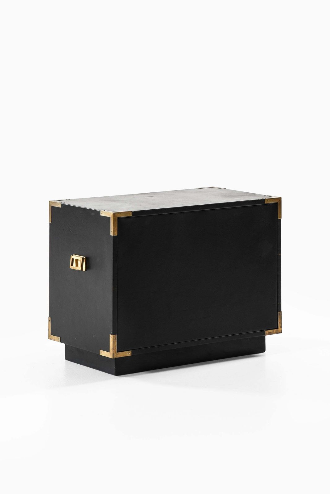 Rare Freestanding Bureau In Brass And Leather By Ove Feuk, 1960s photo buy