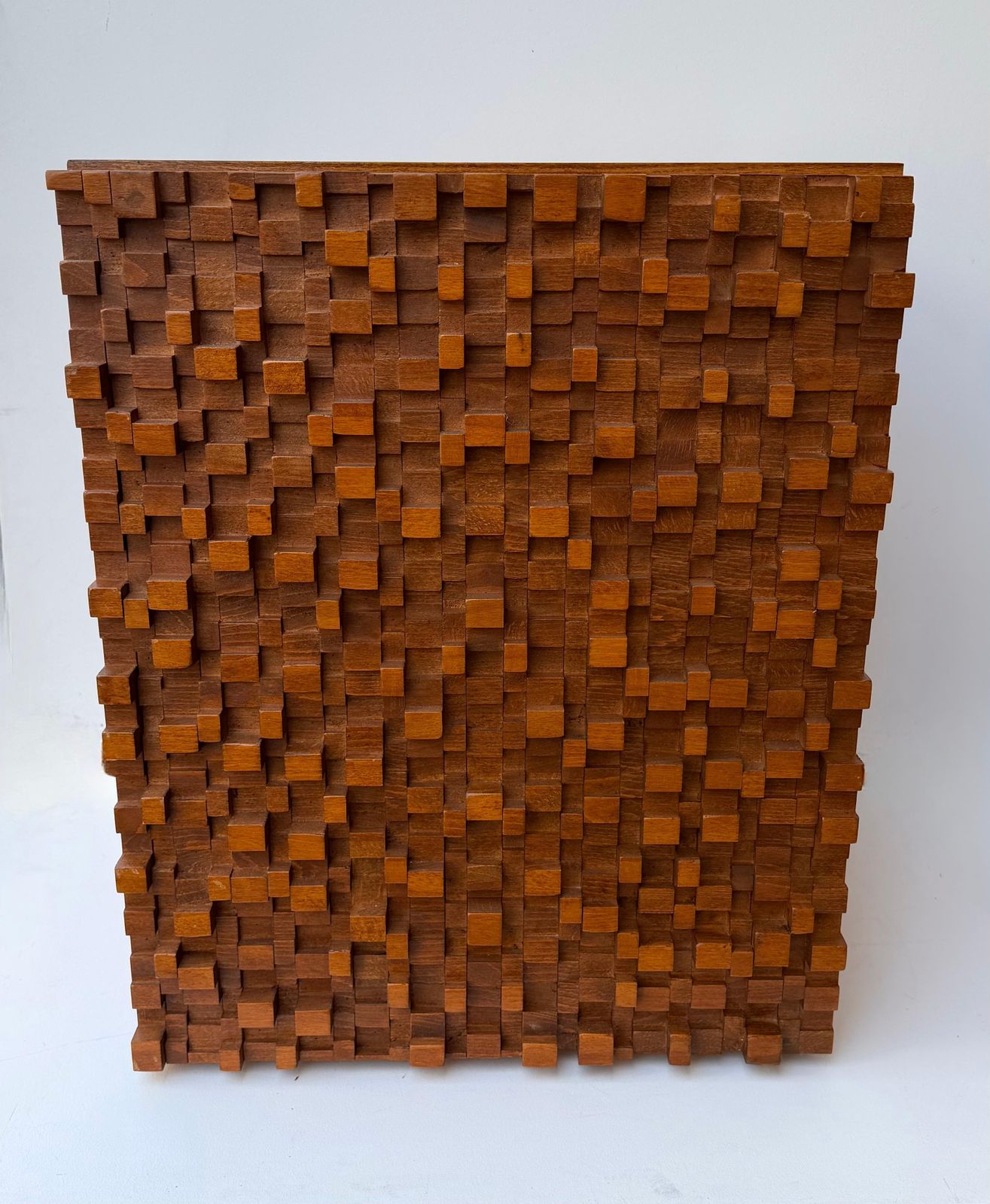 Contemporary Pair Of Wood Marquetry Cube Bedside Tables. Italy photo for sale