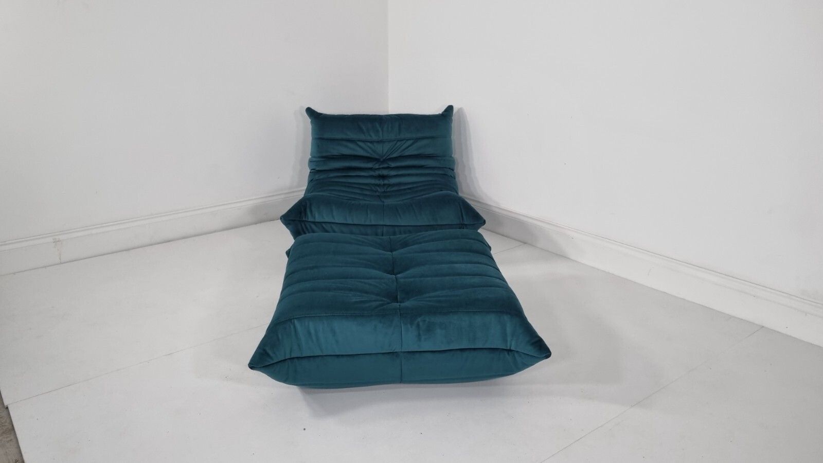 Ligne Roset Togo Chair And Footstool In Teal Velvet Immaculate Condition photo furniture