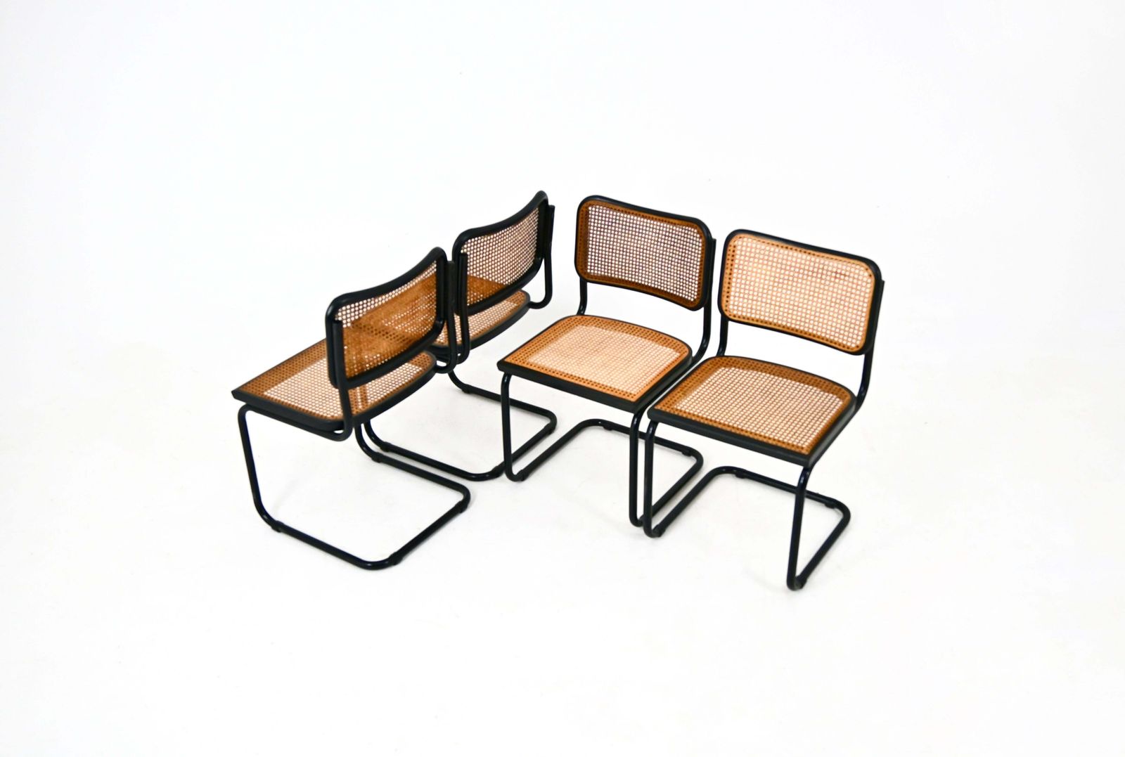 All Black Dining Chairs Style B32 By Marcel Breuer Set Of 4 photo for sale