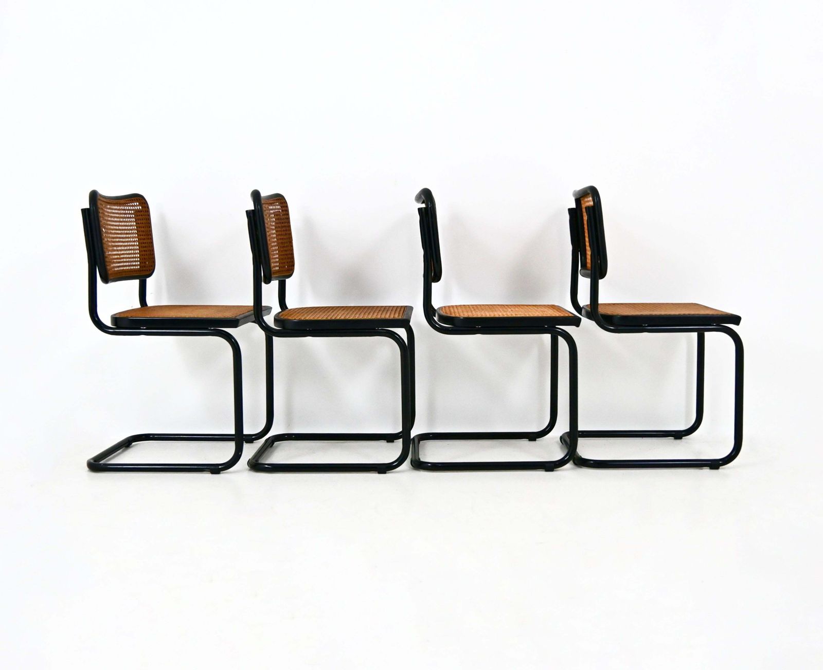 All Black Dining Chairs Style B32 By Marcel Breuer Set Of 4 photo 1108.0
