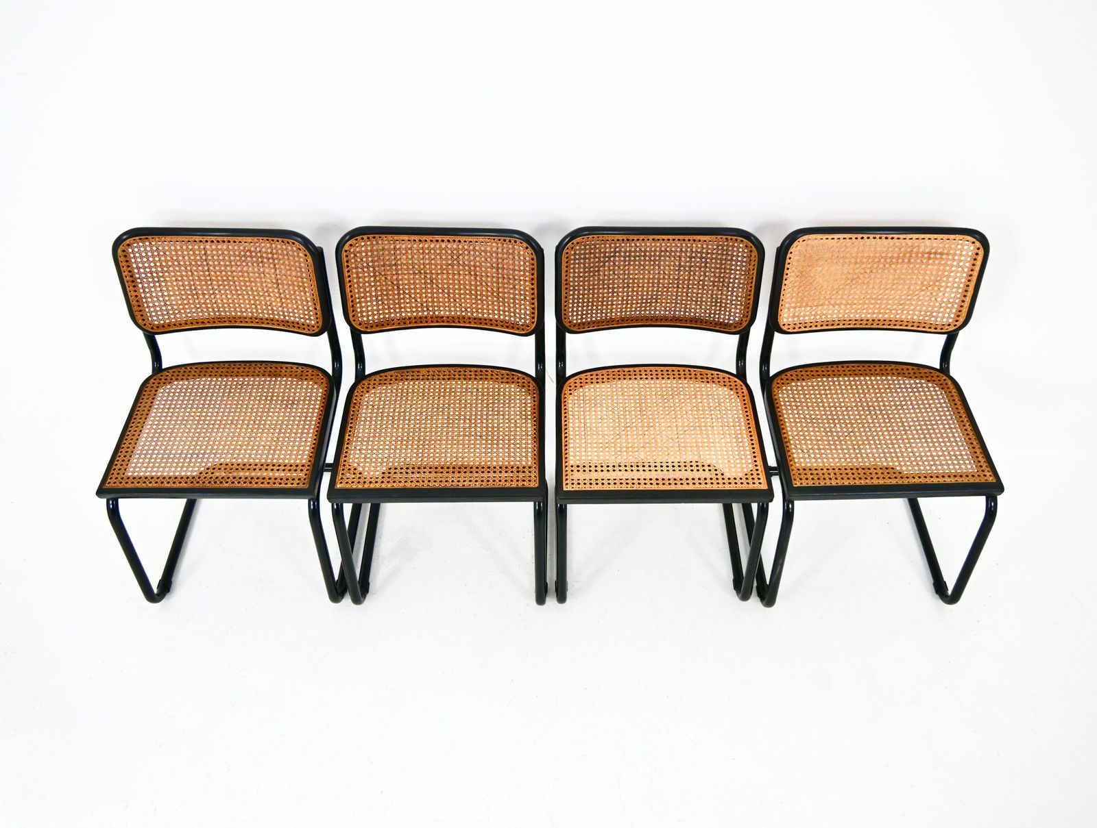 All Black Dining Chairs Style B32 By Marcel Breuer Set Of 4 photo vintage
