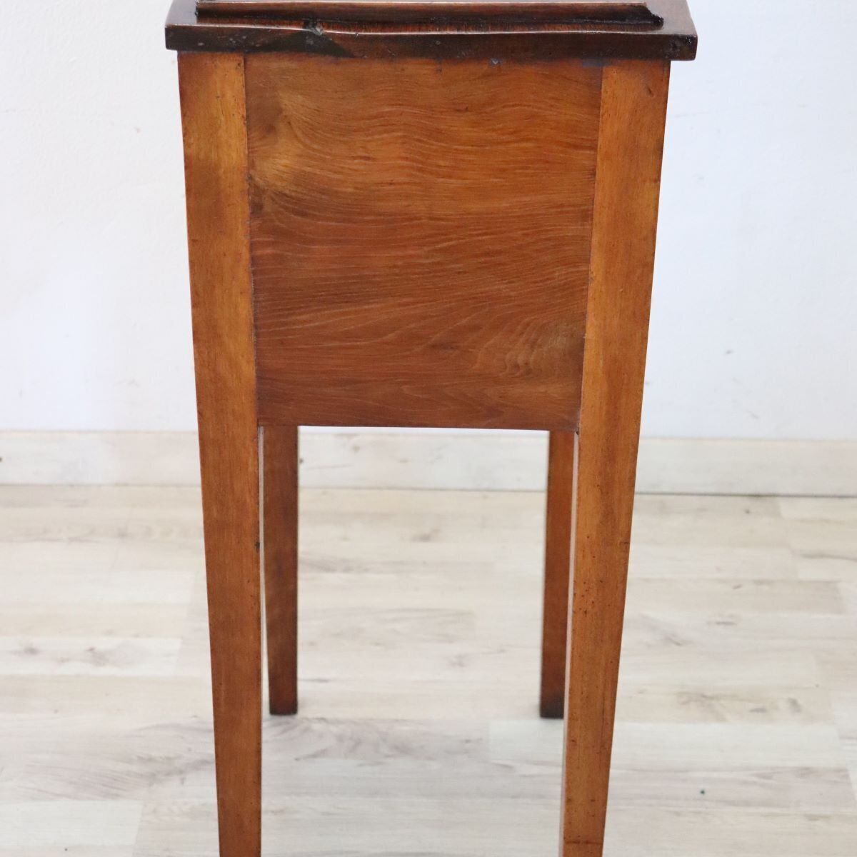 Antique Walnut Nightstand With Shutter Door, 1800s photo vinterior