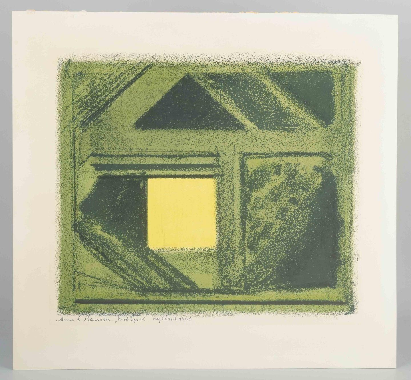 Arne L. Hansen (1921–2009) “Towards The Light”. Color Lithograph. Dated 1963 photo furniture
