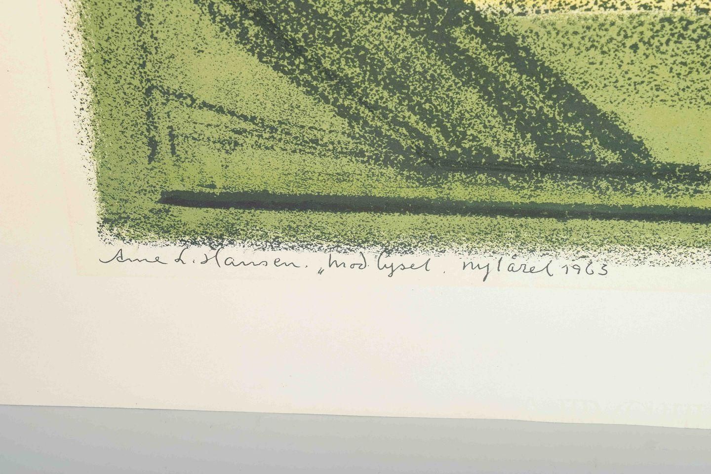 Arne L. Hansen (1921–2009) “Towards The Light”. Color Lithograph. Dated 1963 photo 179.0