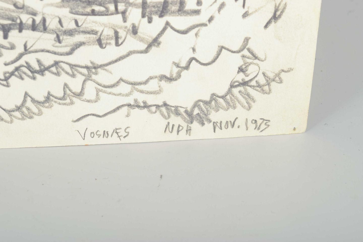 Niels Prip Hansen. Drawing On Paper. Landscape, Vosnæs. 1973 photo furniture