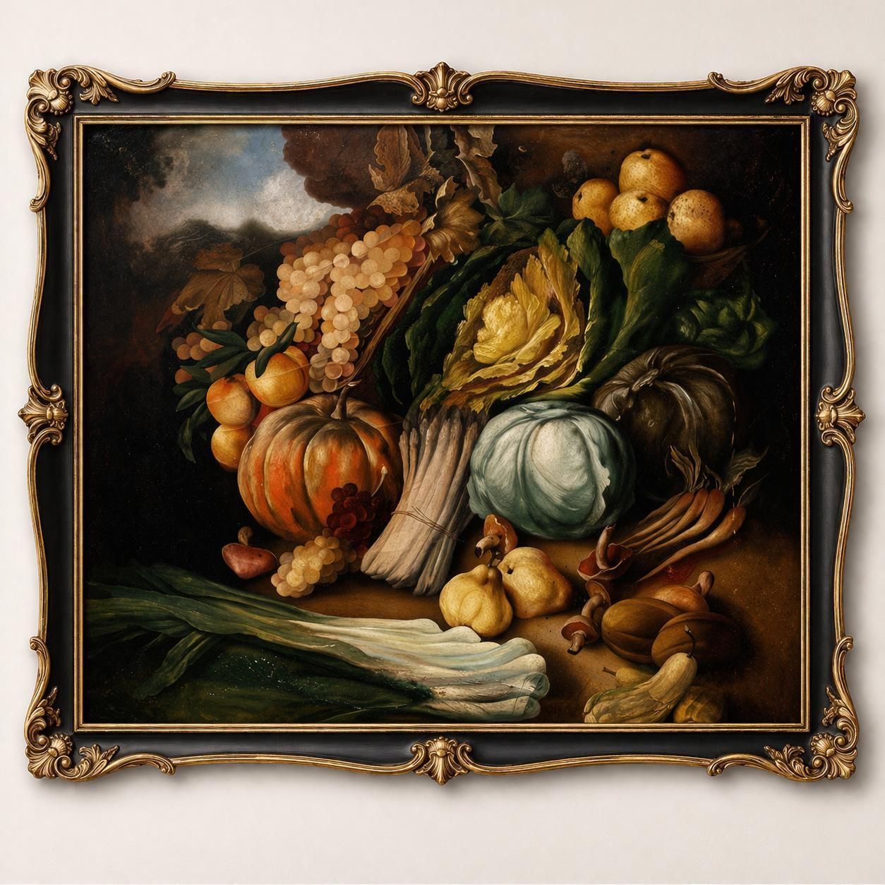Art Set Of 6 Italian Neapolitan Still Life Paintings, 19th Century Oil On Canvas photo