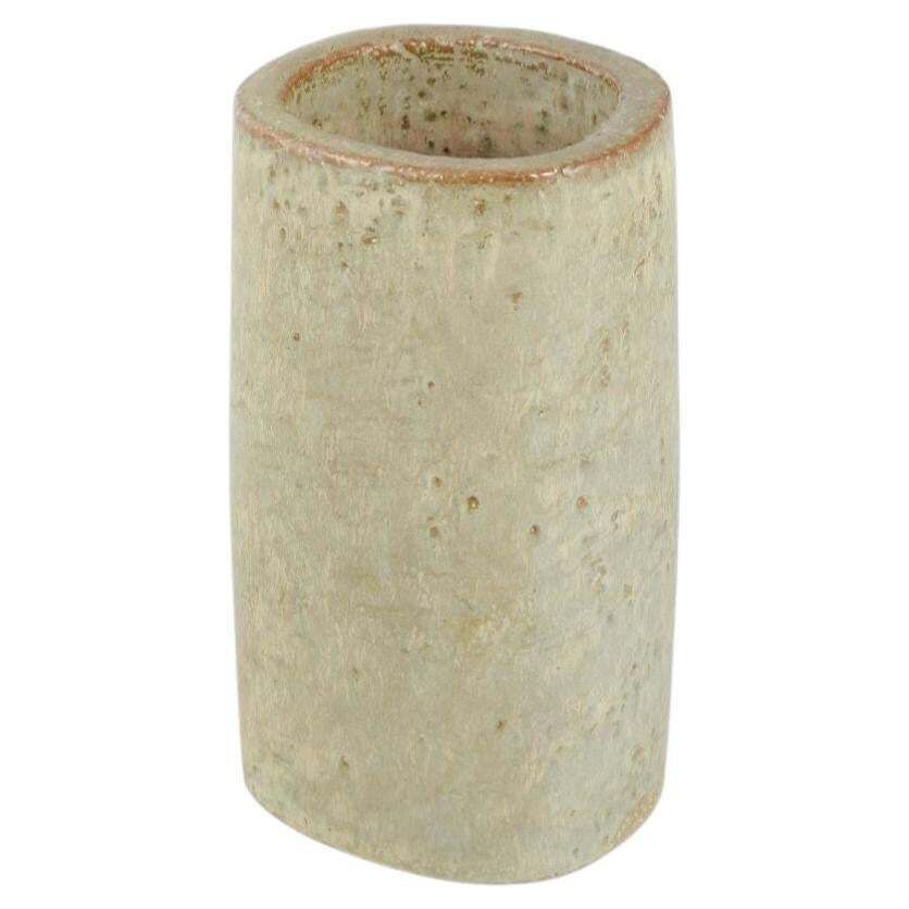 Per Linnemann Schmidt For Palshus. Cylindrical Stoneware Vase. 1960s/70s