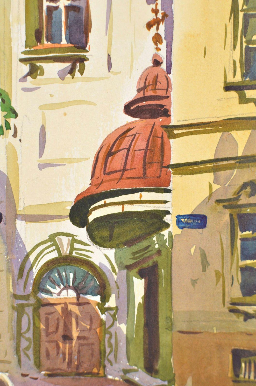 Janis Brektevestures Street In Old Riga. 1956. Watercolor, Paper. 23x15 Cm. Signed1956 photo 390.0