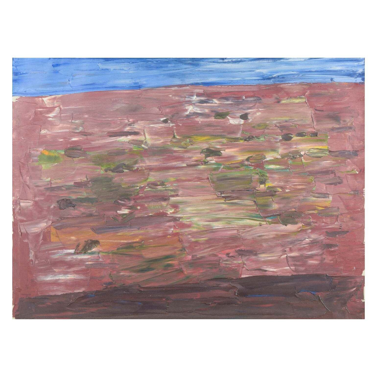 Sven Erik Markhed. Abstract Landscape. “Rött Landskap”. Oil On Canvas. 1970/80s