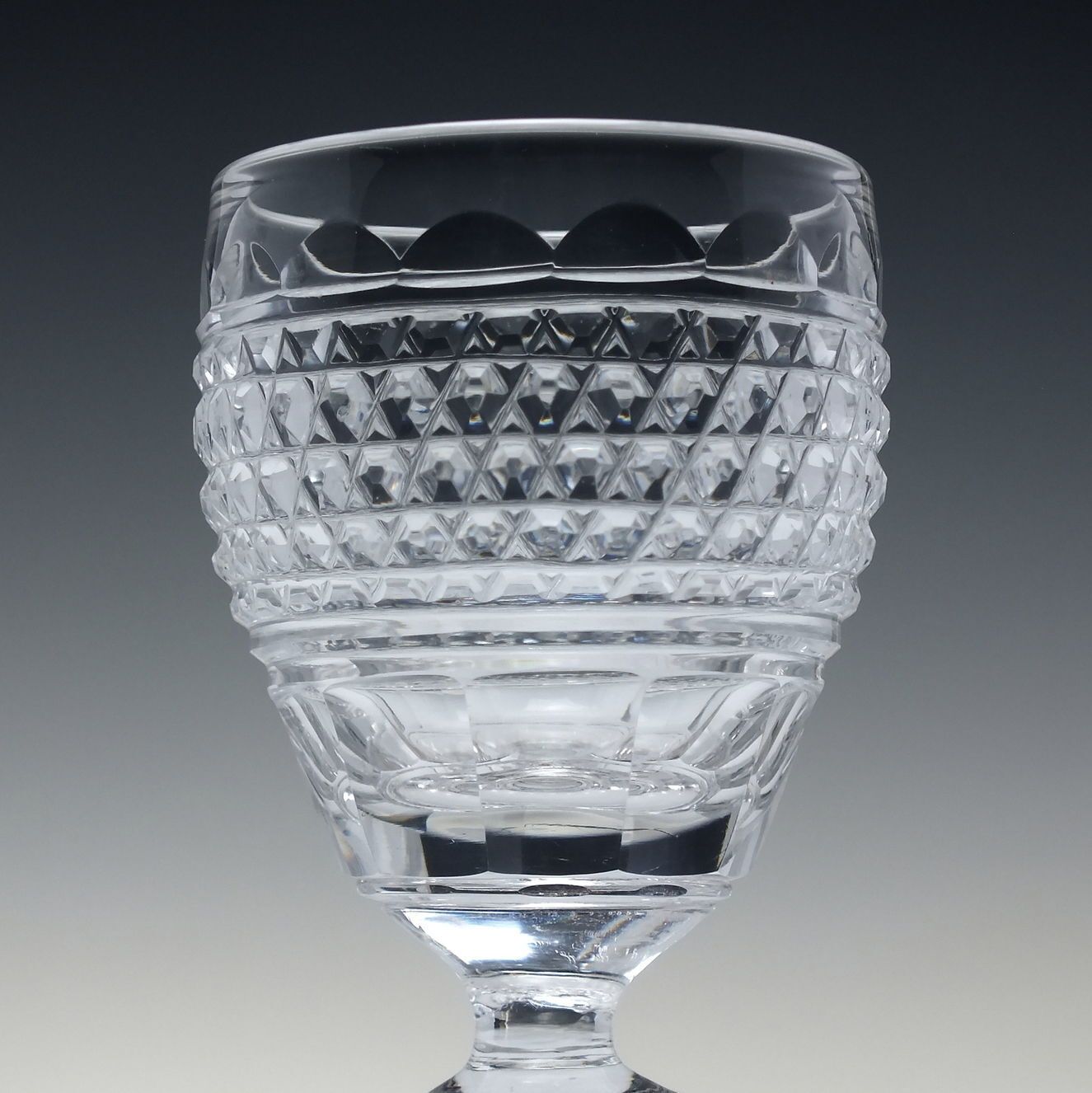Pair Of Georgian Anglo Irish Cut Port Wine Glasses C1820 photo Home Decor