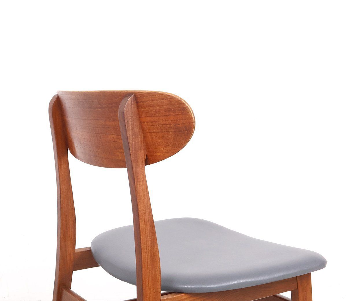 photo furniture Teak Chairs With Grey Faux Leather From Farstrup Møbler, 1960s, Set Of 4