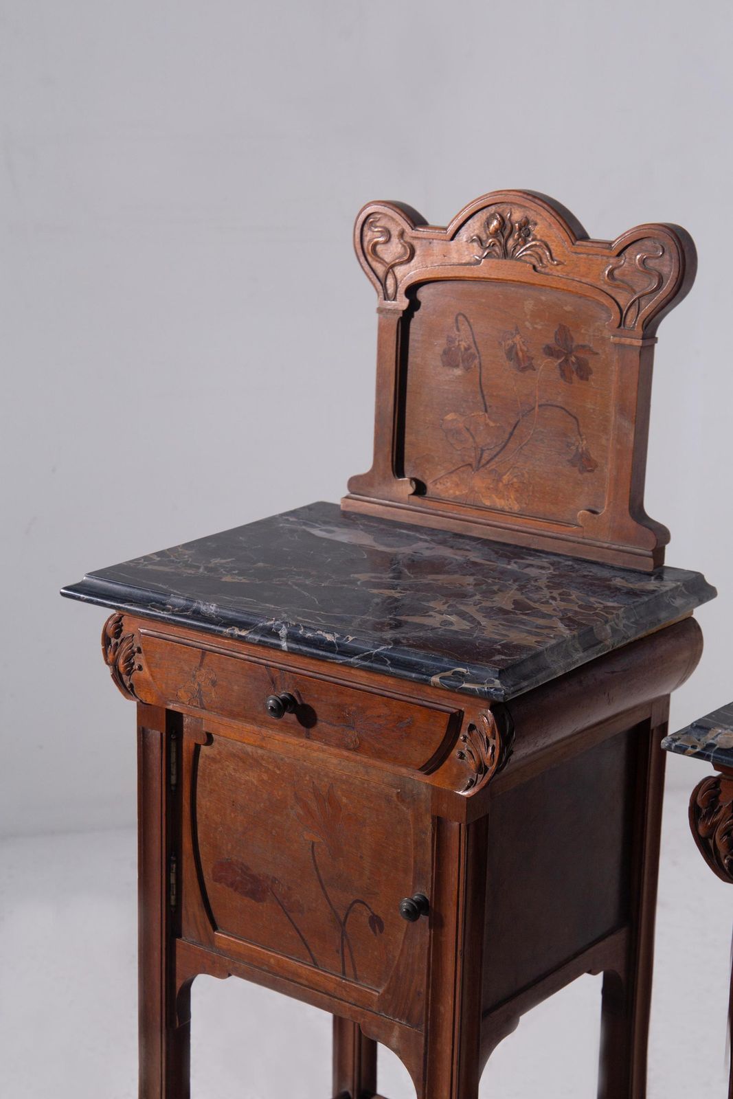 Pair Of Art Nouveau Bedside Tables By Vittorio Valabrega With Marble Shelves photo 3657.0