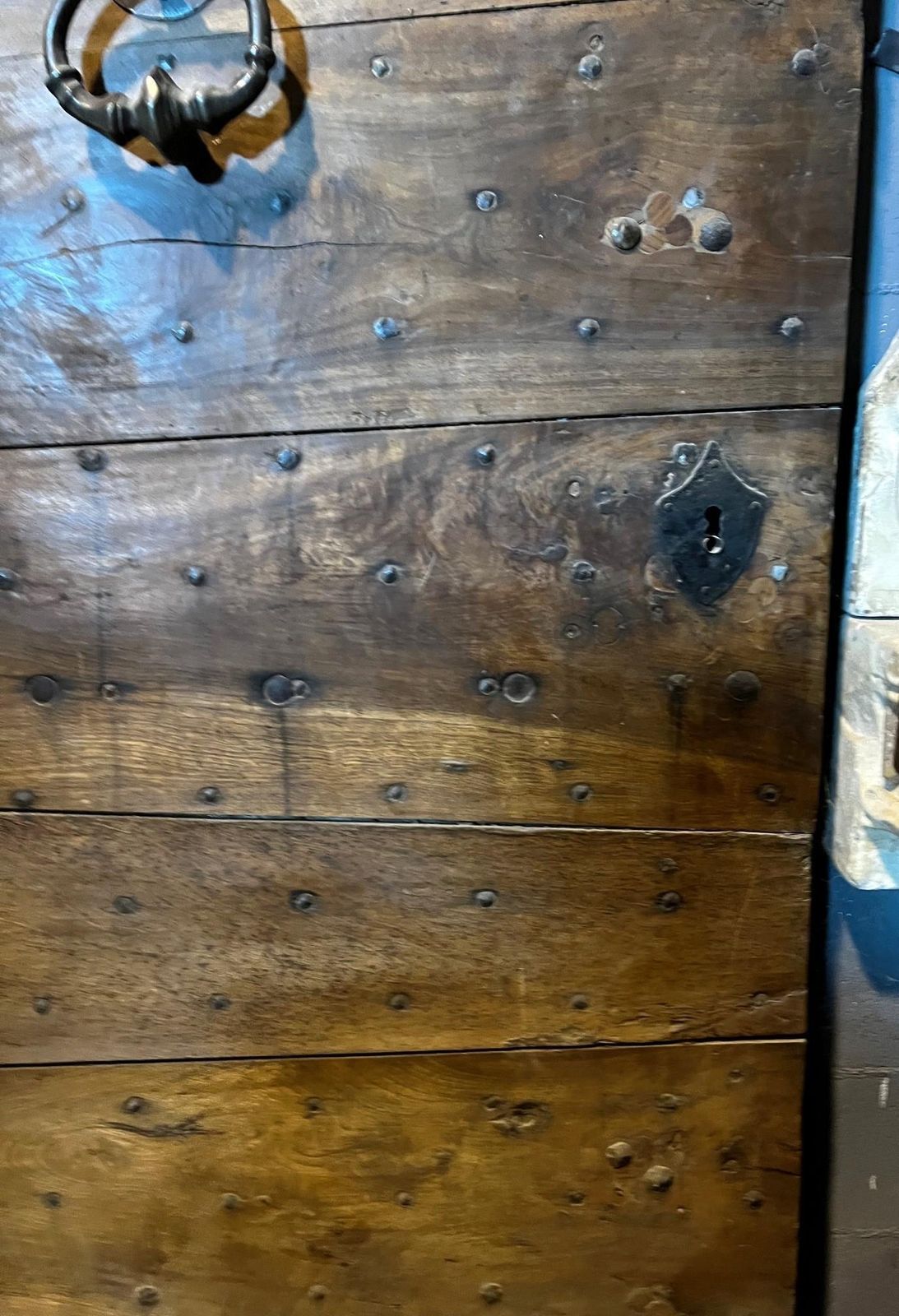 Solid Walnut Armored Entry Door With Iron, Italy photo vinterior