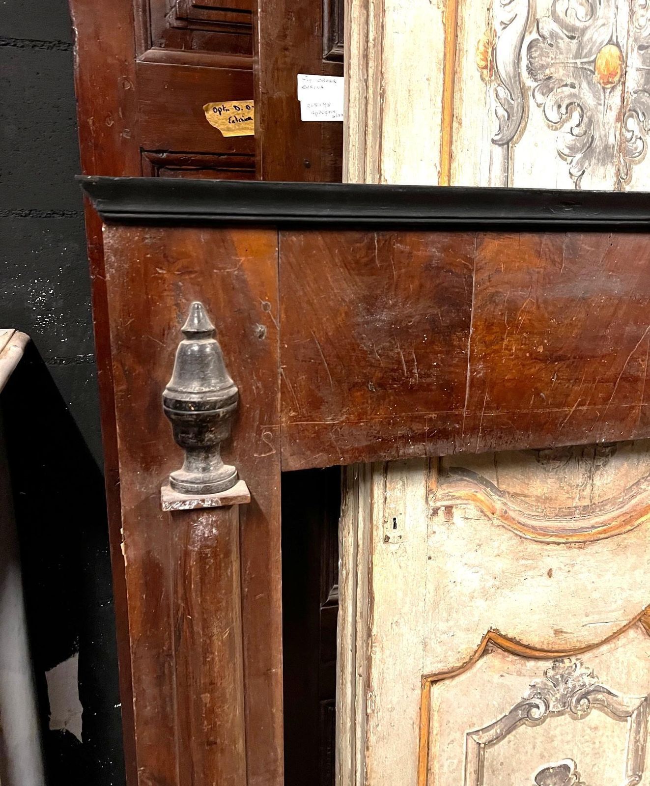 Walnut Empire Frame Fireplace, Panelled With Side Half Columns, Italy photo 2256.0