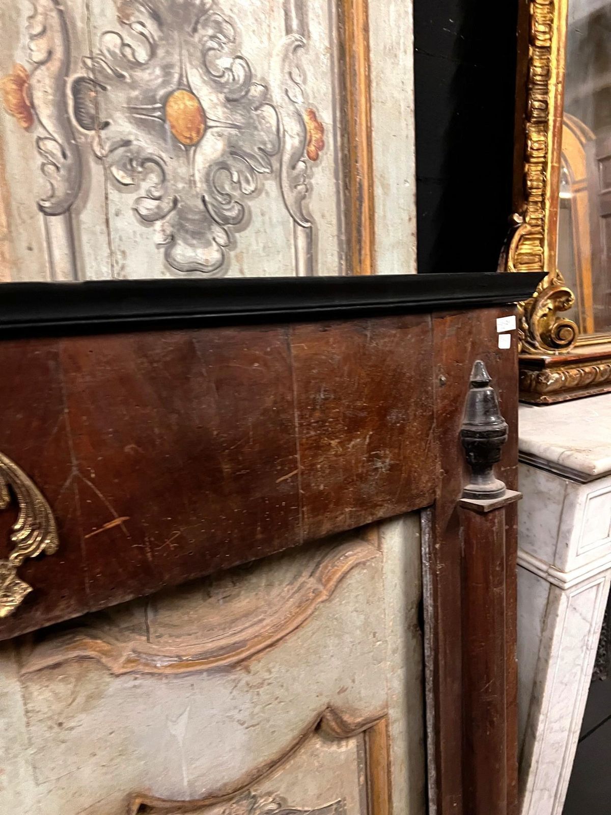Walnut Empire Frame Fireplace, Panelled With Side Half Columns, Italy photo buy