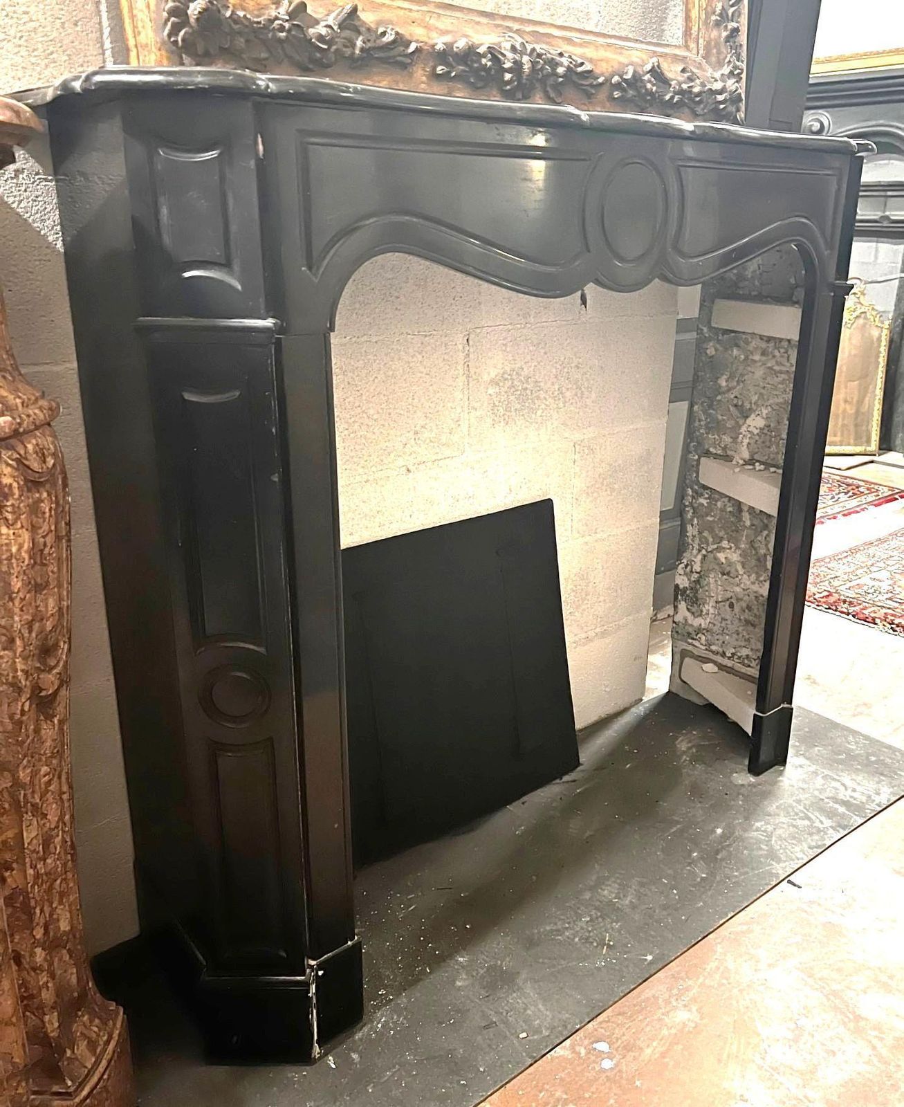 Pompadour Fireplace Frame Made Of Black Marble From Belgium, Italy photo 3134.0
