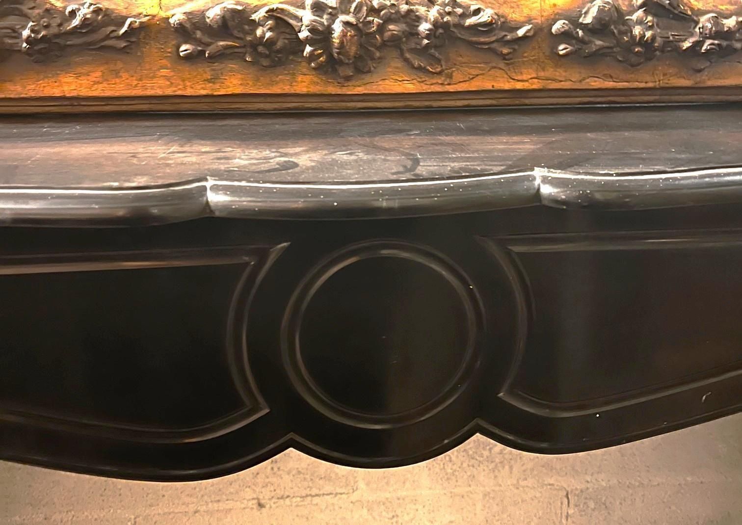 Pompadour Fireplace Frame Made Of Black Marble From Belgium, Italy photo buy