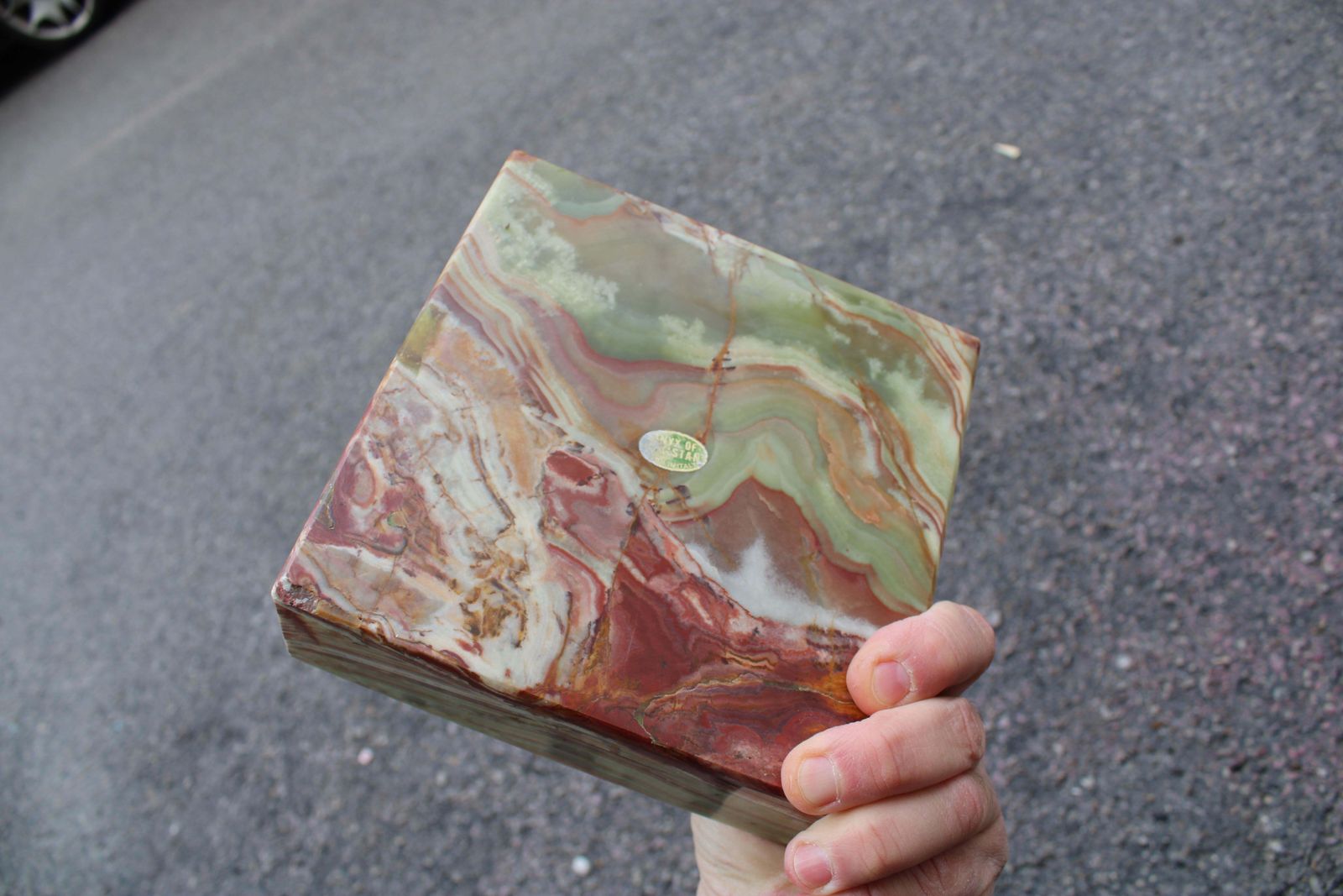 Square Ashtray In Onyx Marble Italy 1950s Minimalist photo vinterior