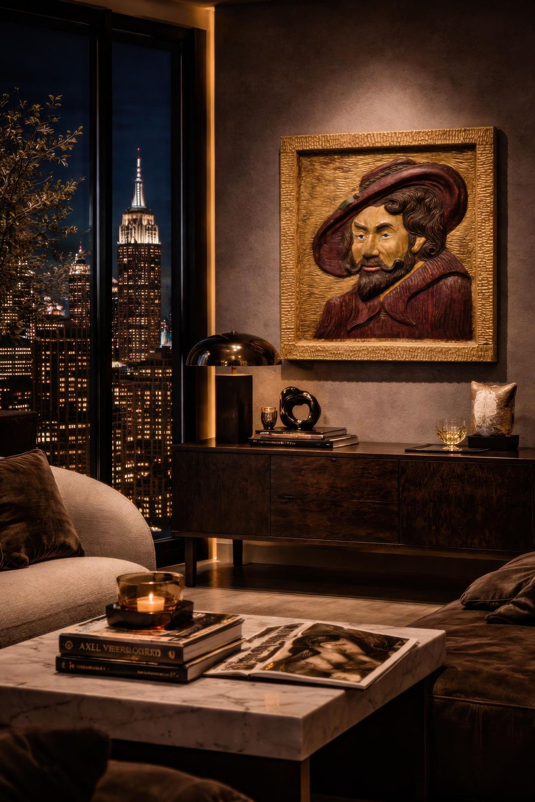 Carved Wooden Relief Portrait Of Peter Paul Rubens, Gilt, 1977 photo furniture