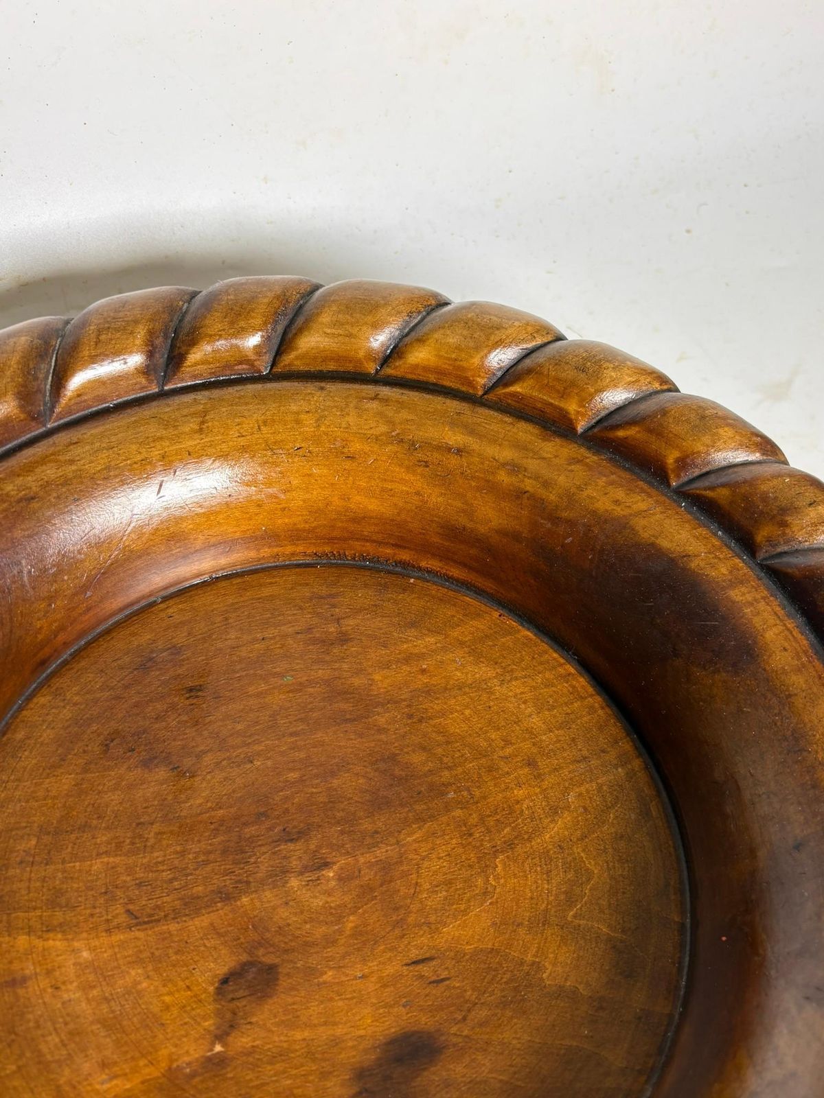 Vintage Wooden Trinket Tray, Handcrafted, Sculpted Rim, France, 1950s photo 471.0