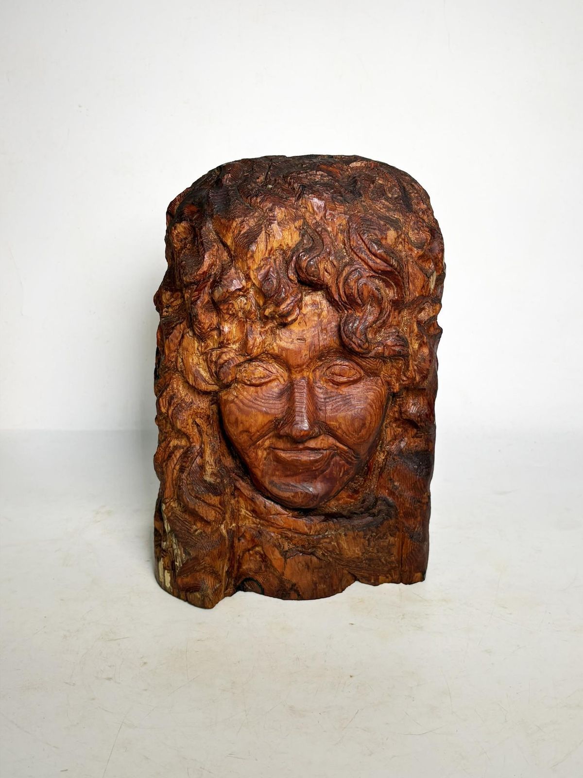 Sculpture Of A Head In Wood, France, 1960 photo furniture
