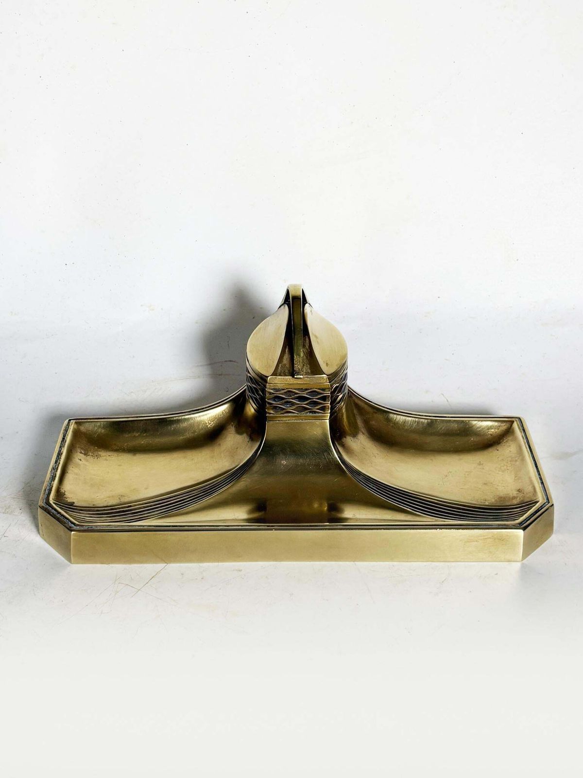 Art Nouveau Brass Inkwell, France, 1900 photo Home Decor