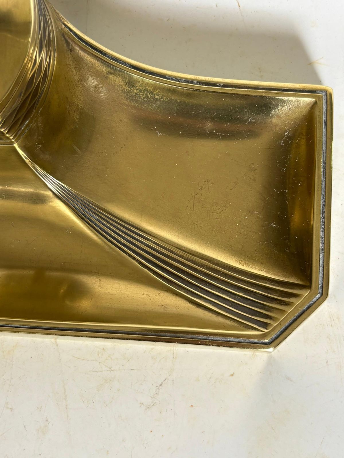 Art Nouveau Brass Inkwell, France, 1900 photo buy