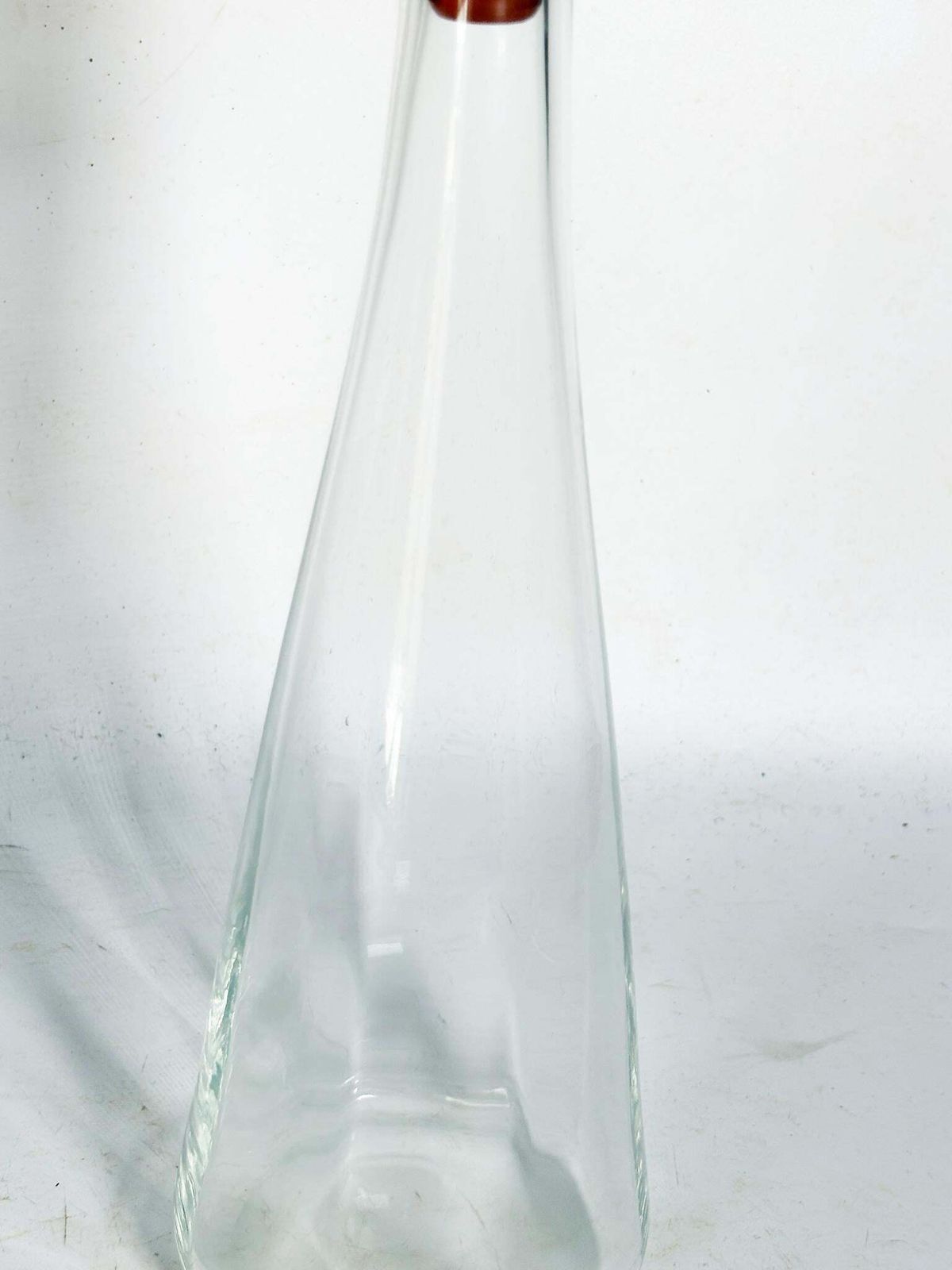 Set Of 3 Art Glass Bottles With Orange Brown Stoppers, France, 1970 photo 480.0