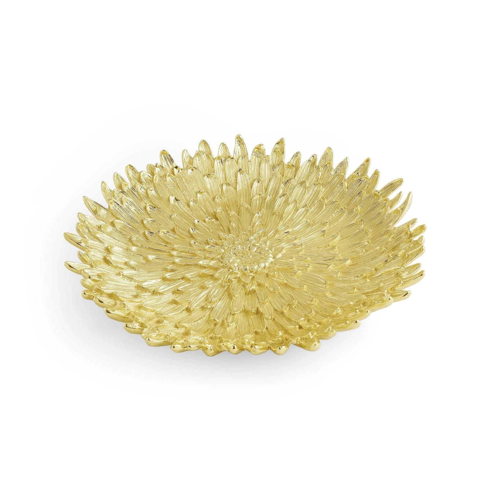 Pair Of Contemporary Gold Tone Metal Centerpiece Platter photo for sale