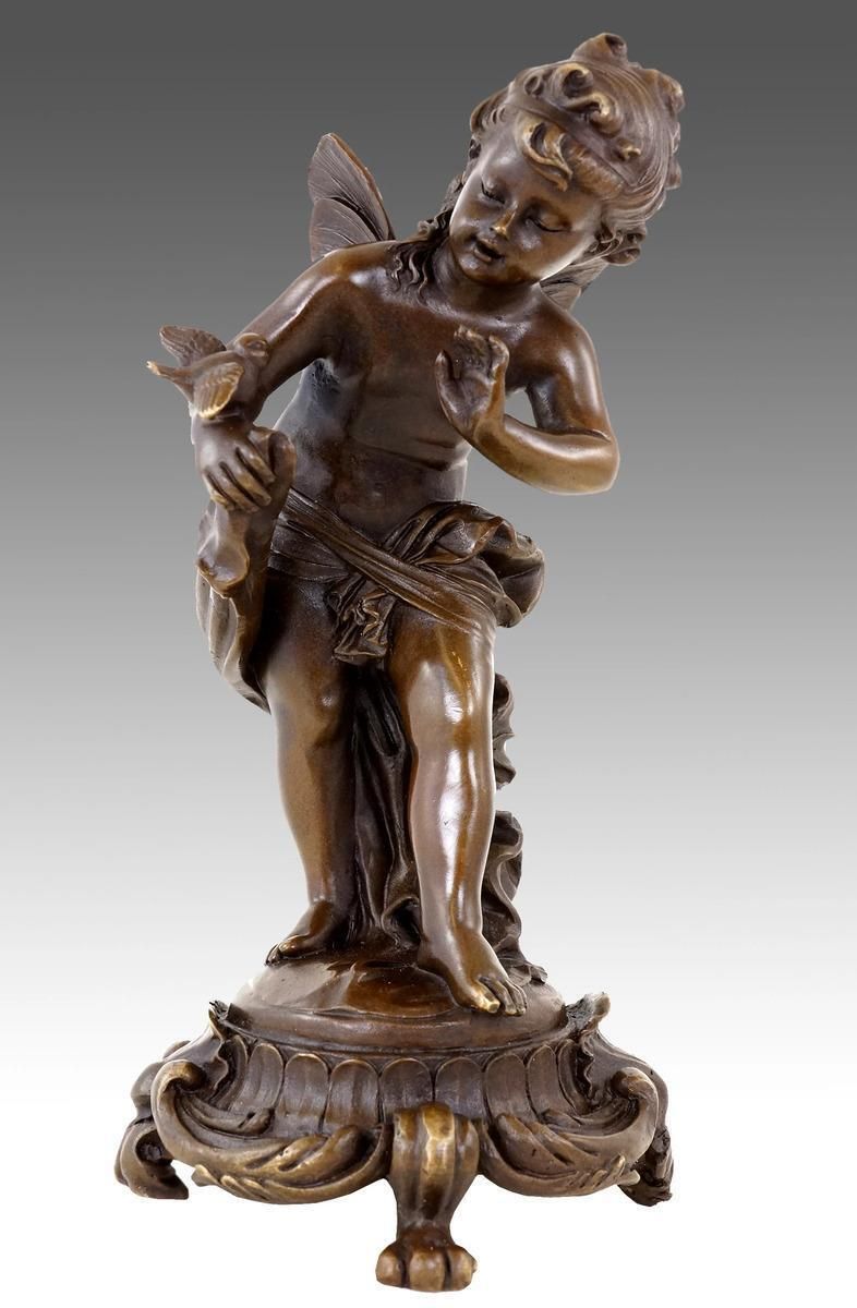 Art Nouveau Brown Patinated Bronze Fairy Sculpture photo furniture
