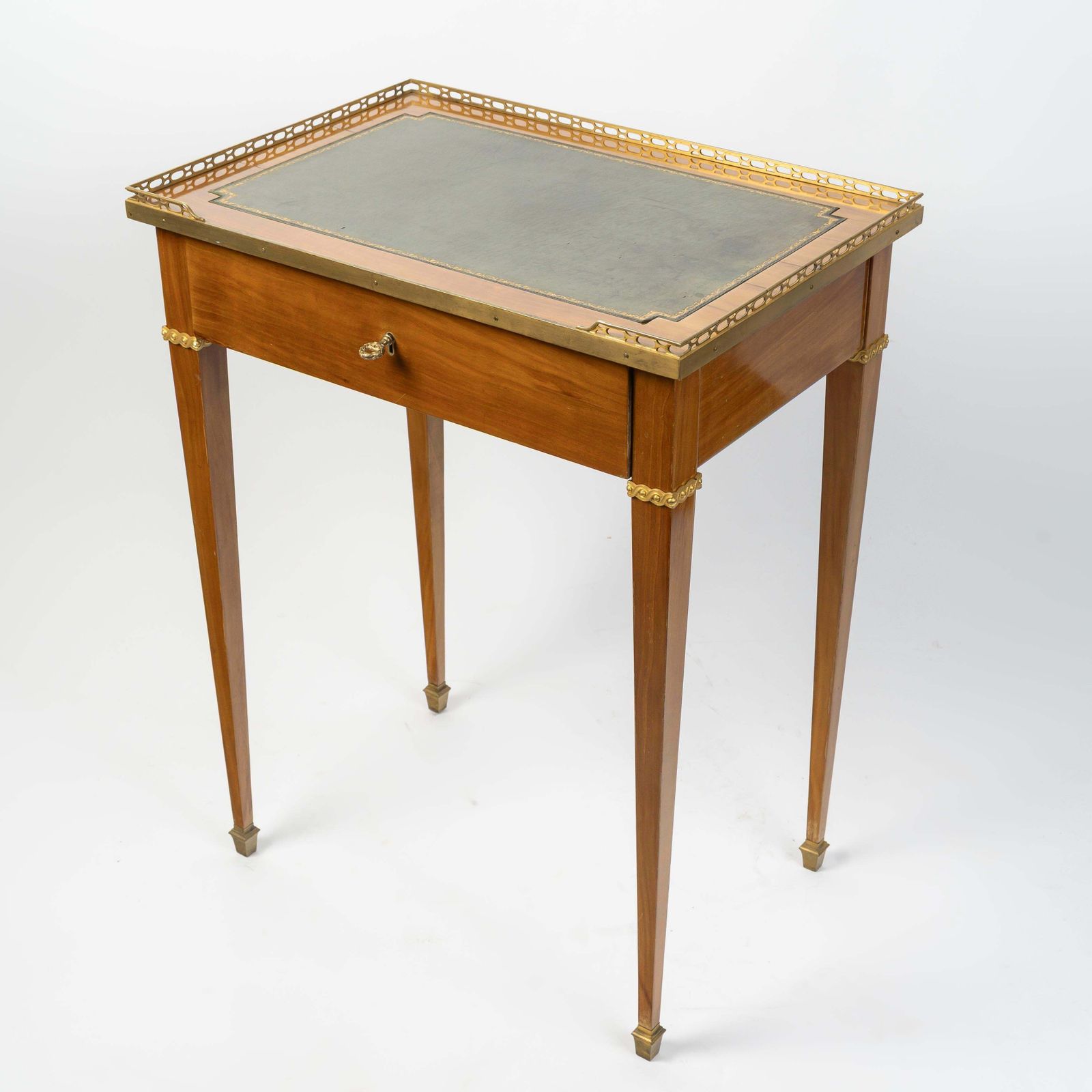 Writing Desk, Small Louis XVI Style Desk In Wood And Gilded Bronze. photo for sale