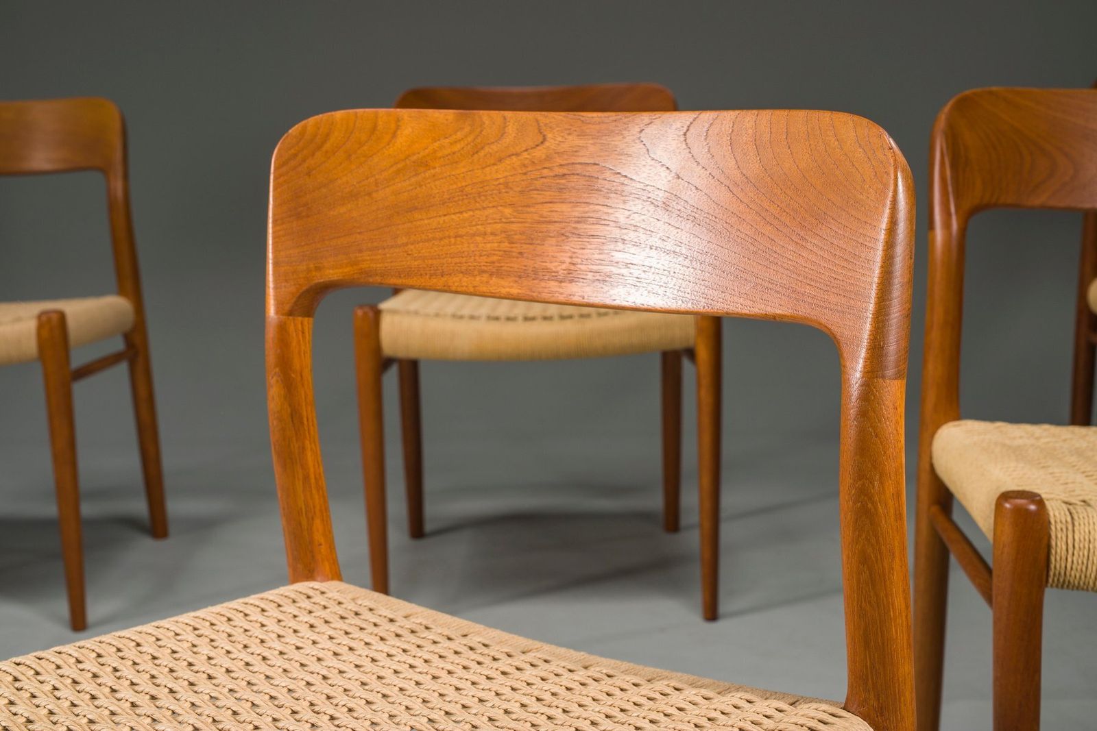 Danish Teak Model 75 Dining Chairs By Niels Møller, 1960s, Set Of 8 photo 4527.0