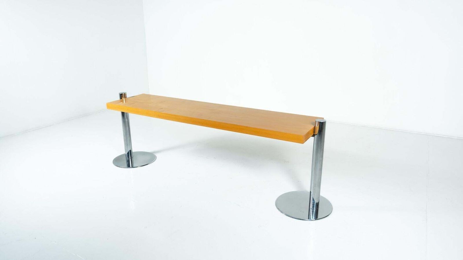 Console In Ash Wood And Metal Attributed To Sergio Asti For Poltronova, 1970s photo for sale