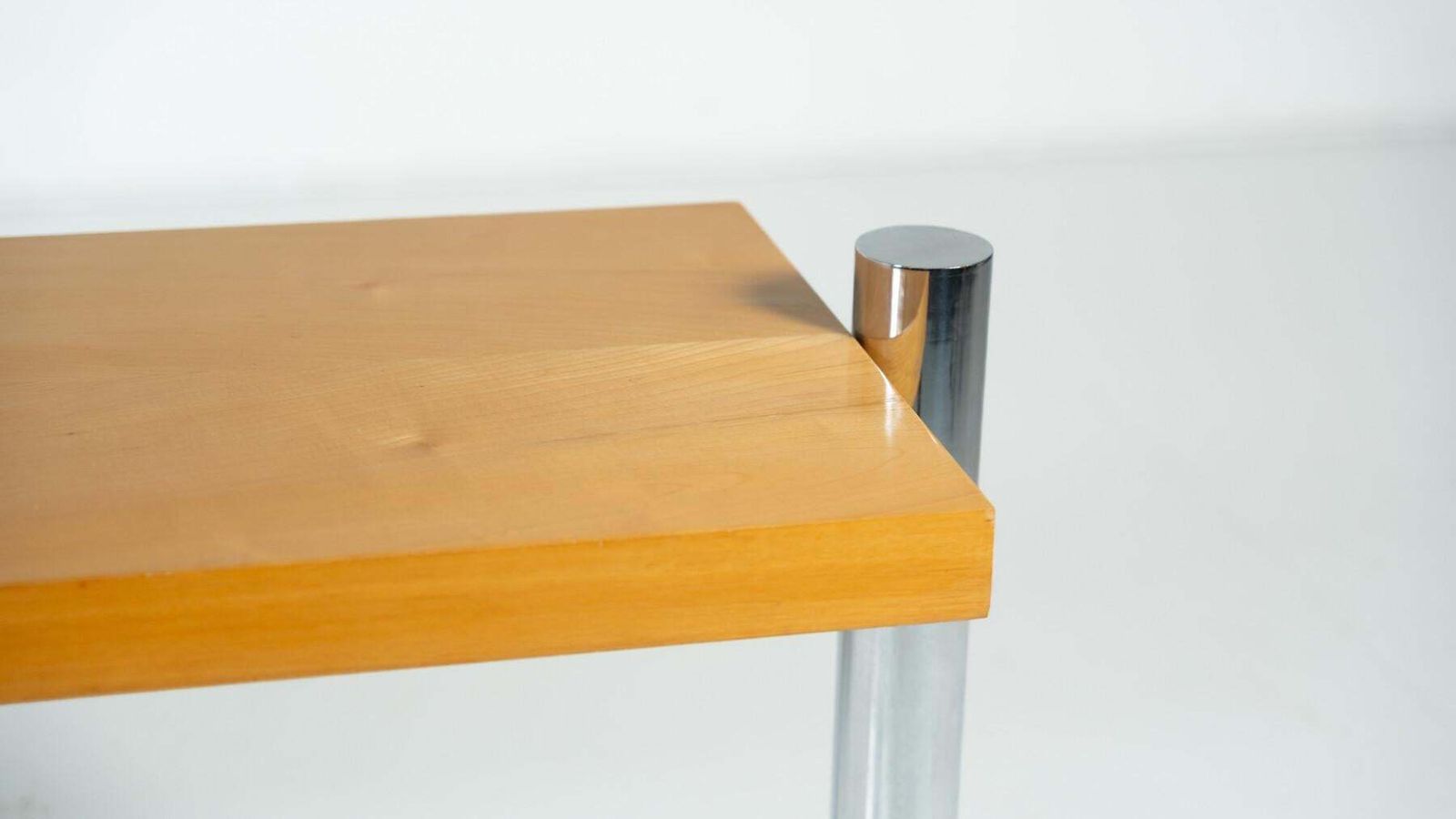 Furniture Console In Ash Wood And Metal Attributed To Sergio Asti For Poltronova, 1970s photo