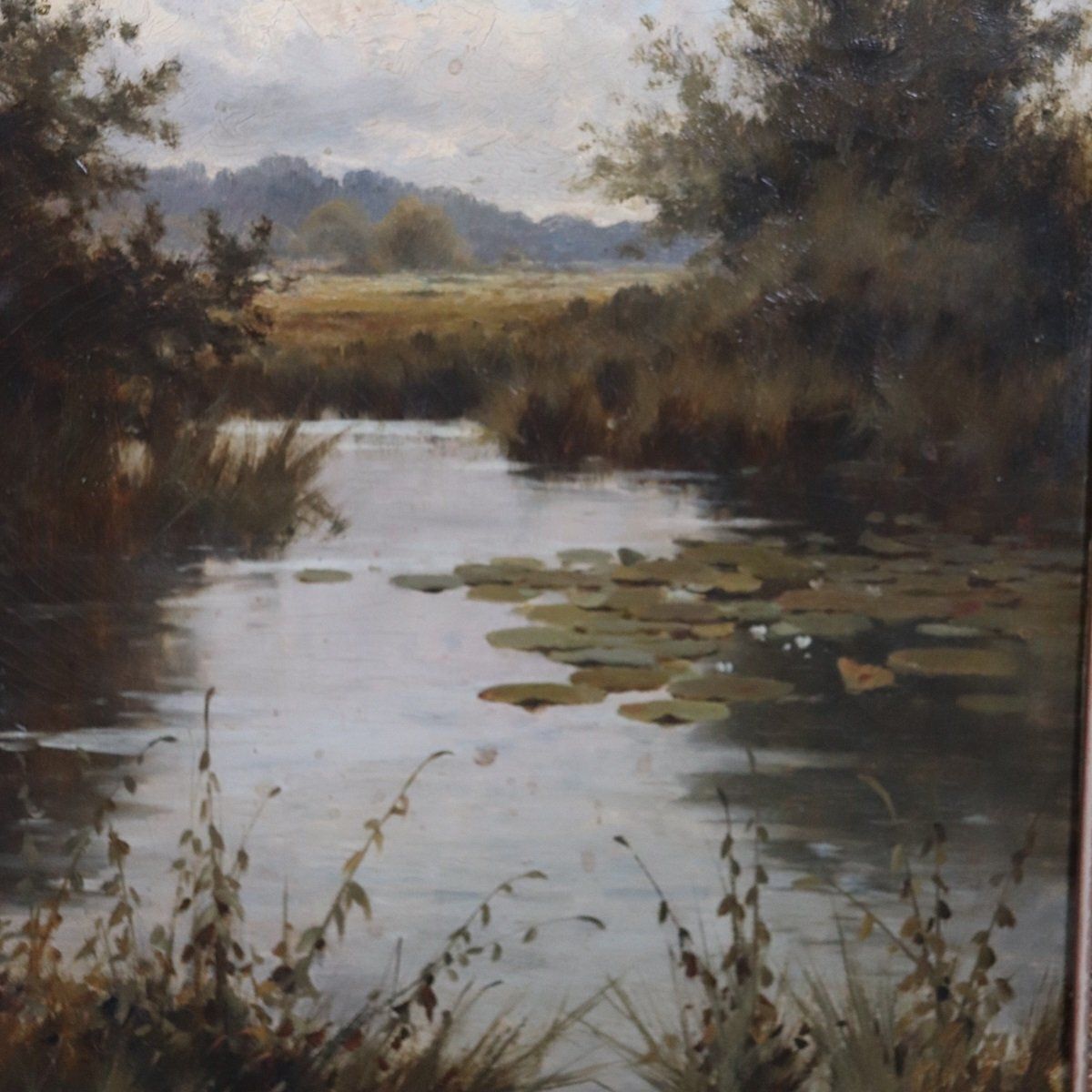 J. Paulman, River Landscape, Oil Painting On Canvas, Late 19th Century, Framed photo vinterior