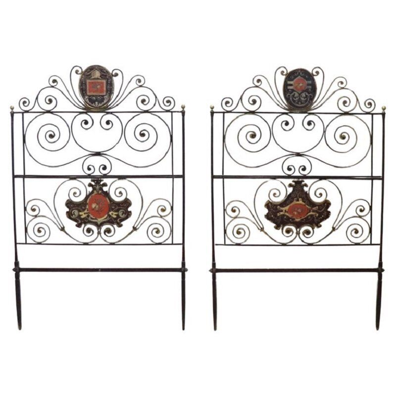 Antique Early 19th Century Headboards In Wrought Iron, Set Of 2